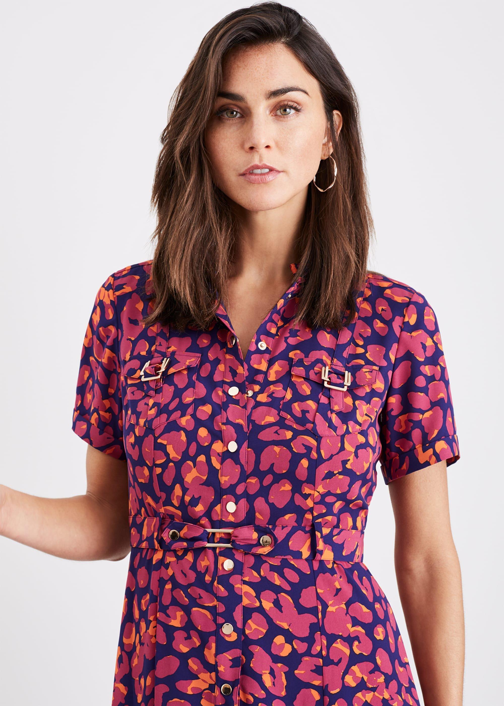 Leonore Leopard Trench Dress