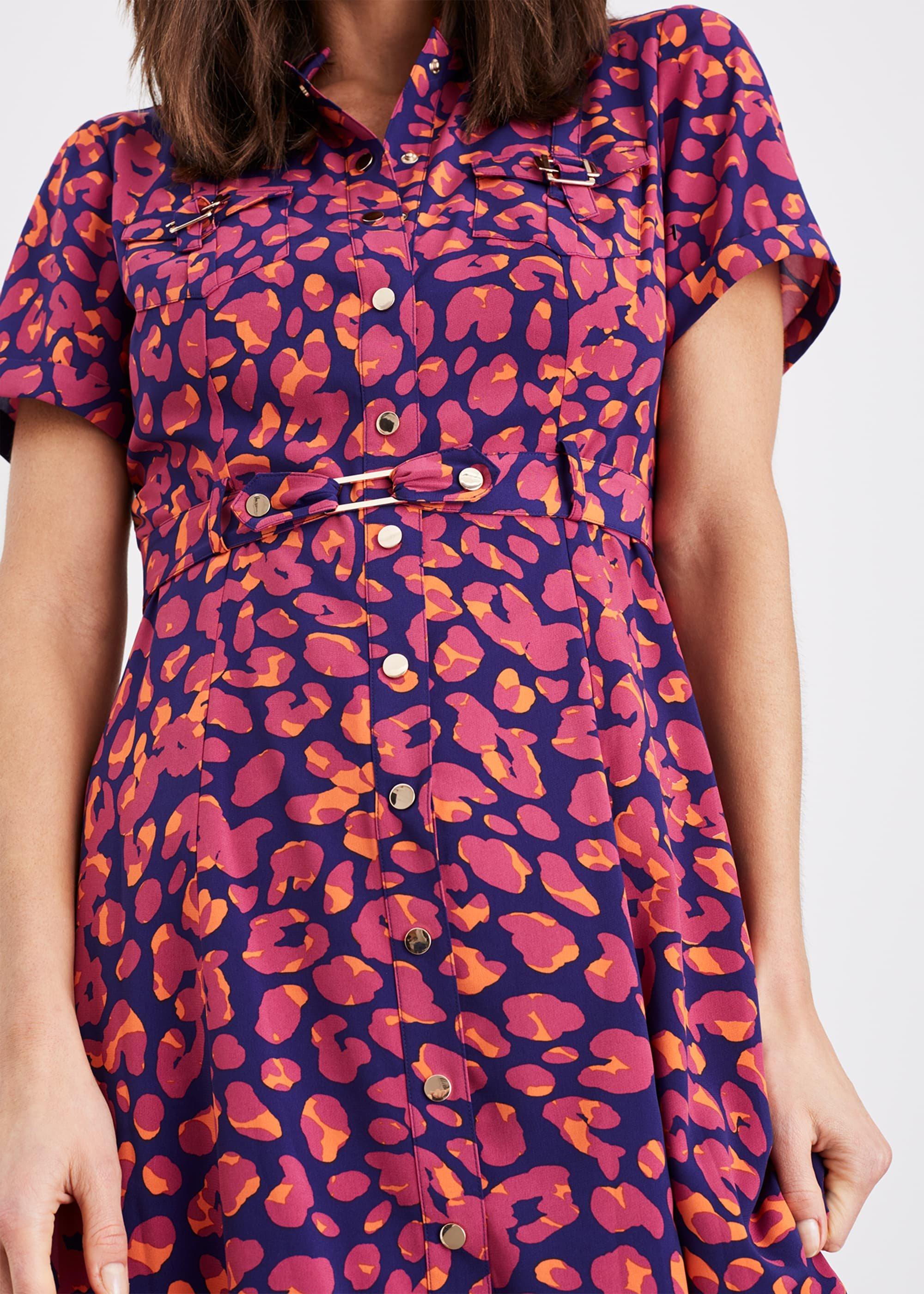 Leonore Leopard Trench Dress