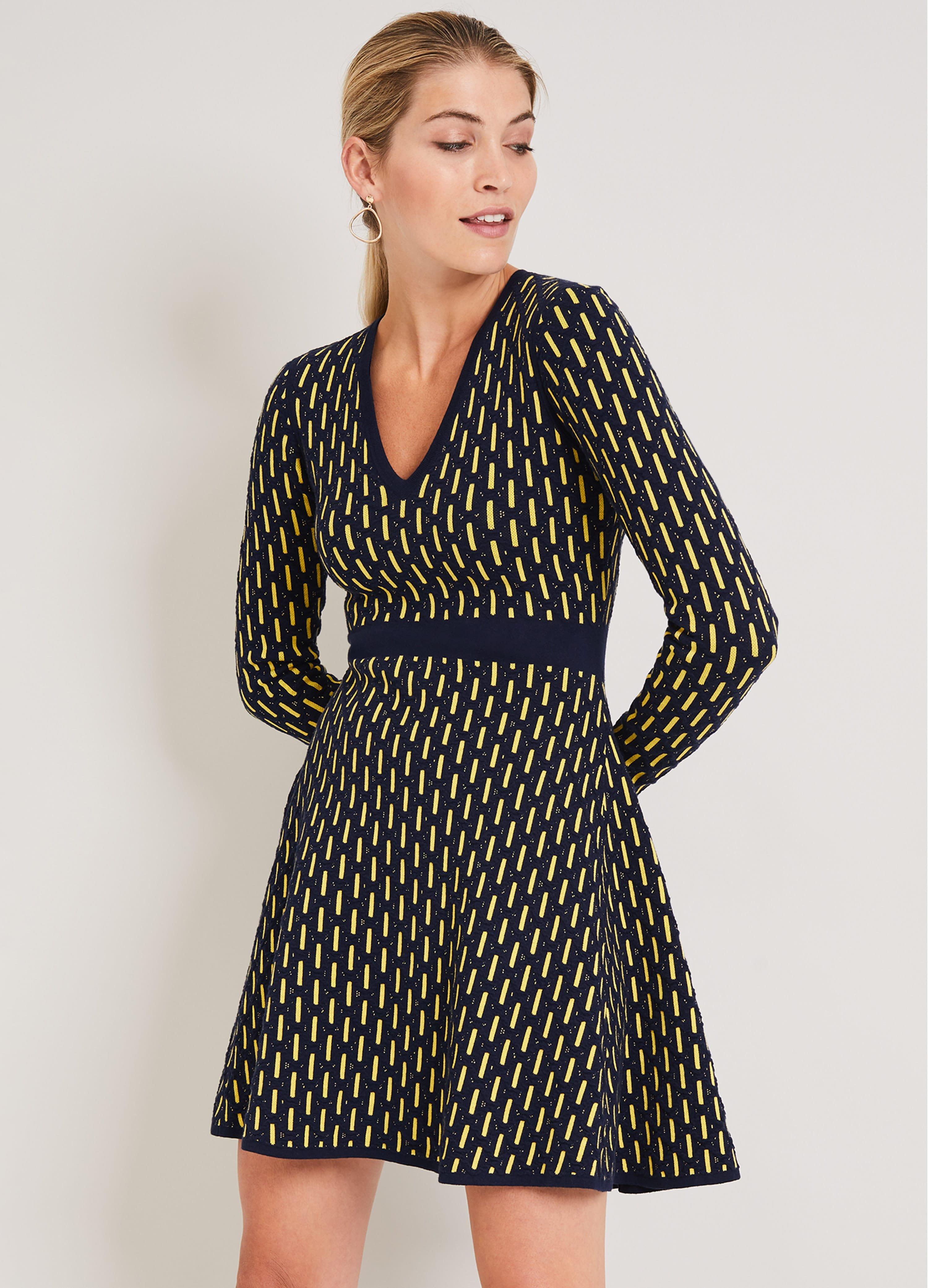 Diamond Jacquard Knit Dress