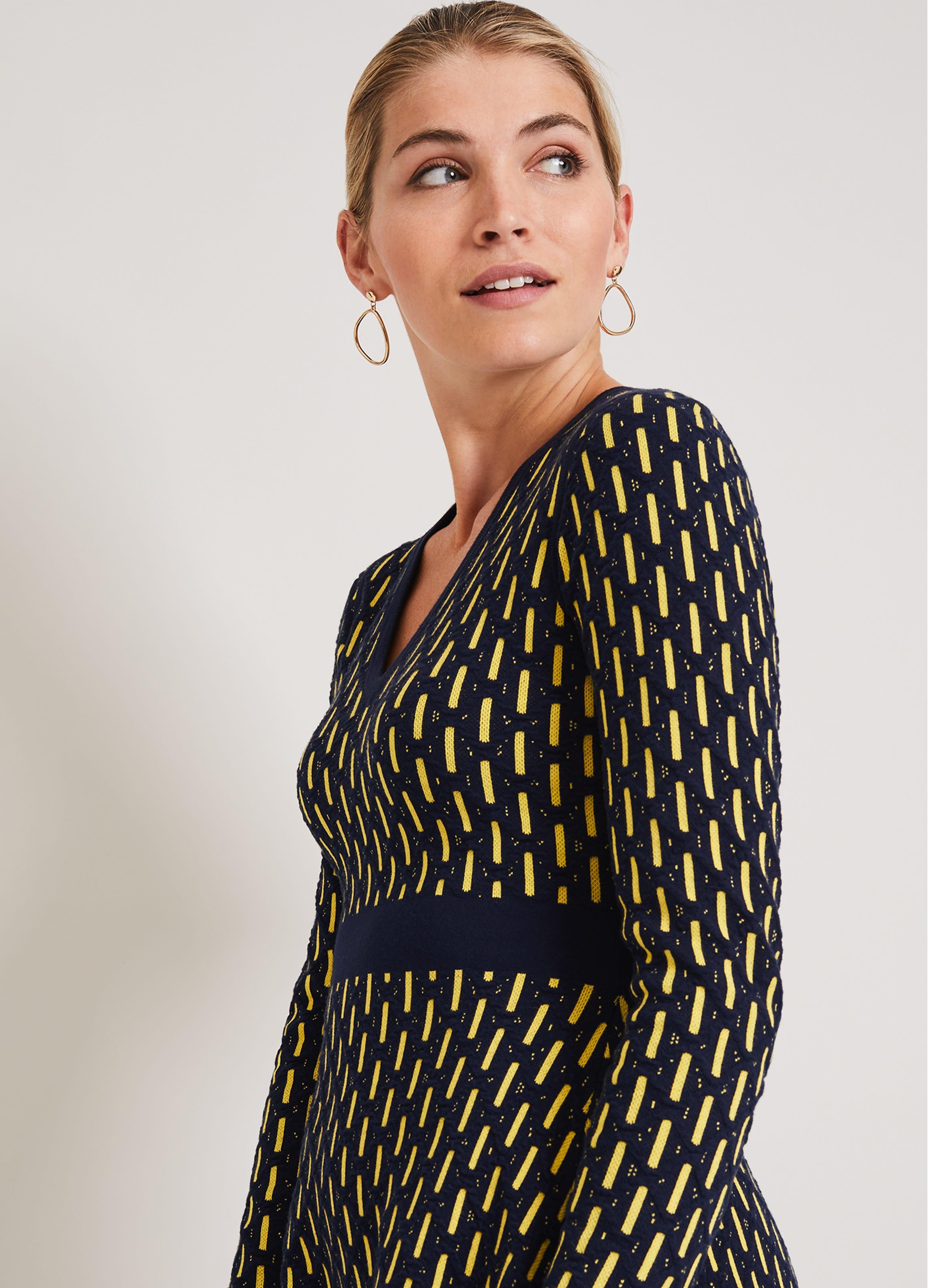 Diamond Jacquard Knit Dress