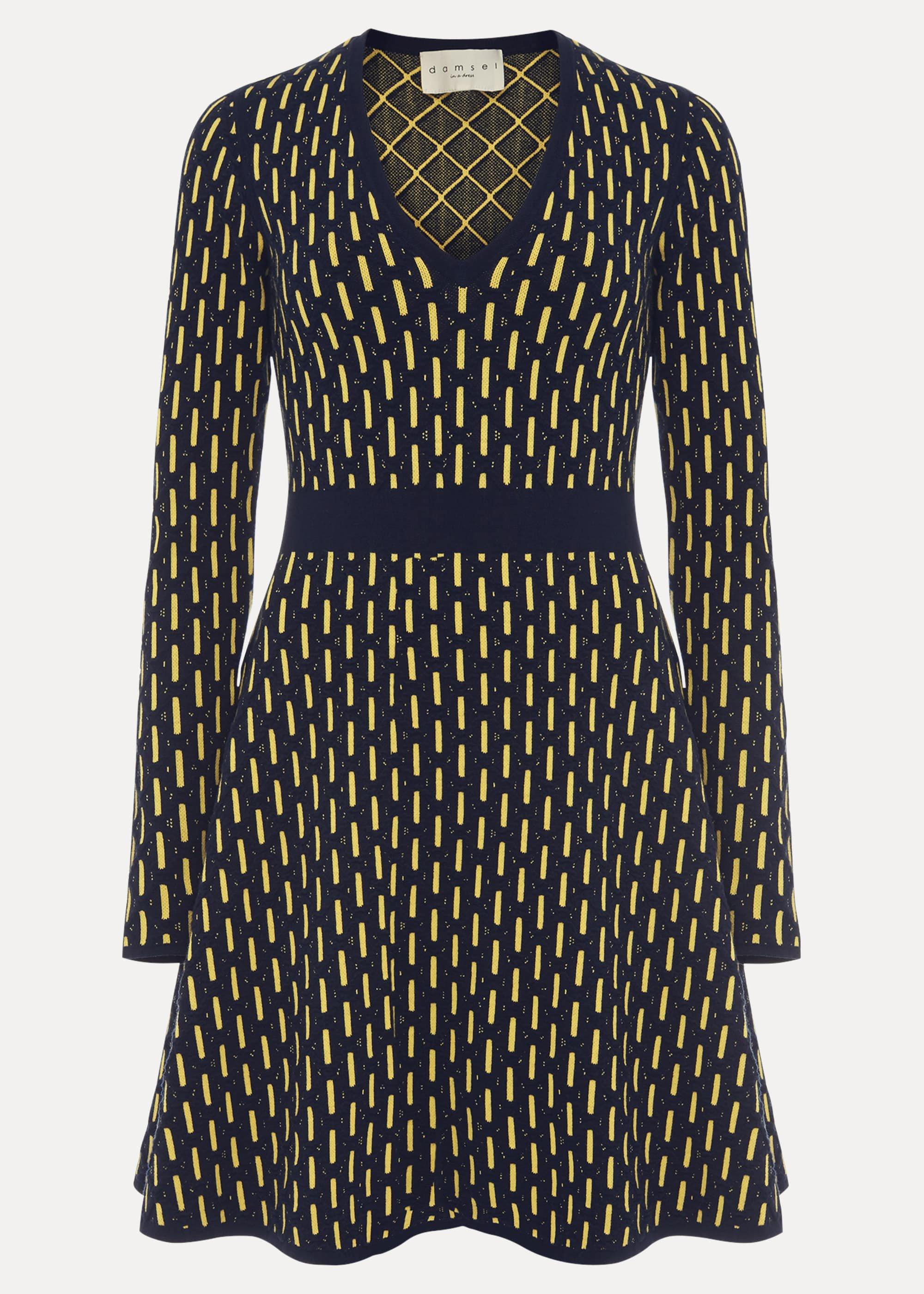 Diamond Jacquard Knit Dress