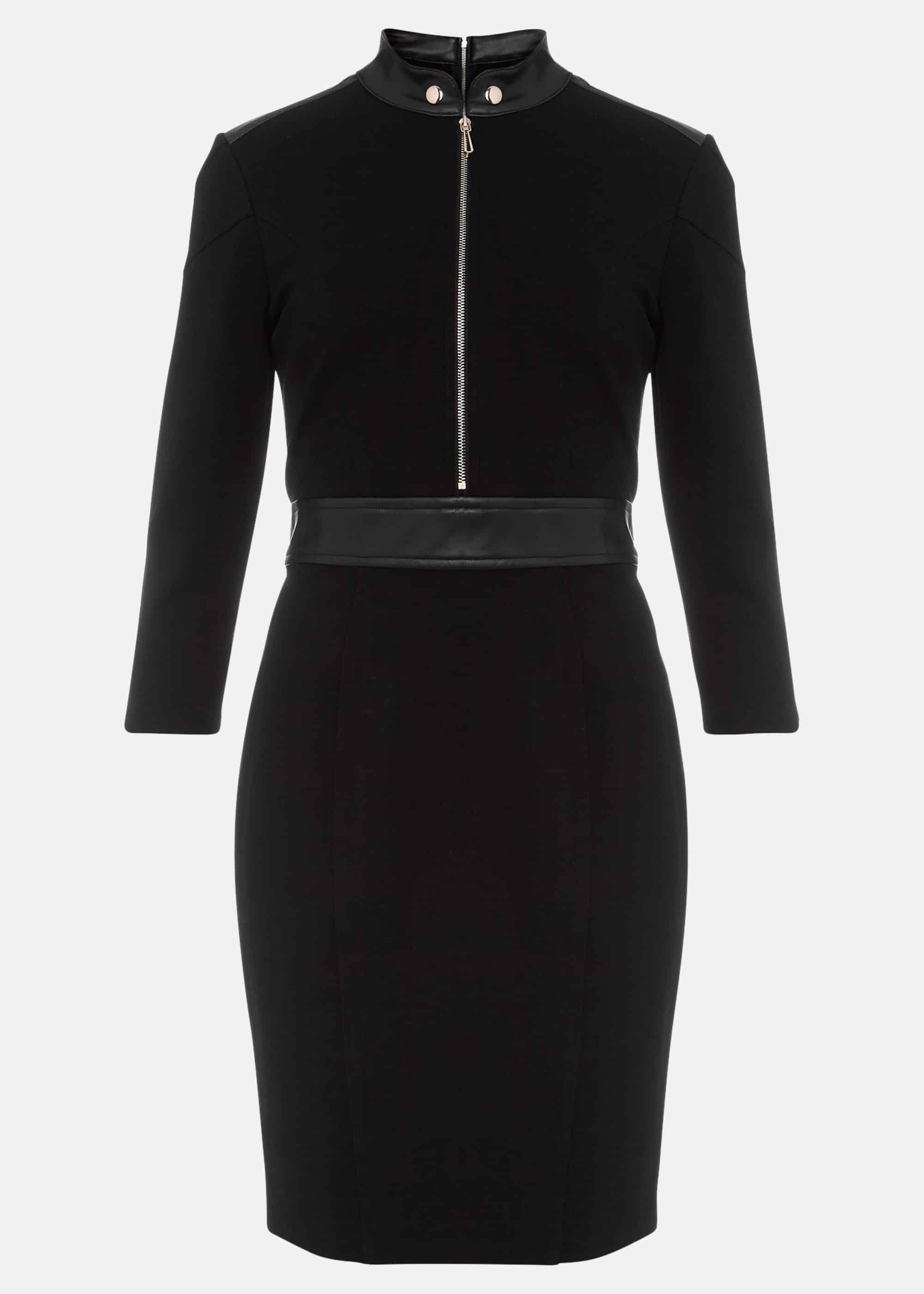 Faux Leather Ponte Dress