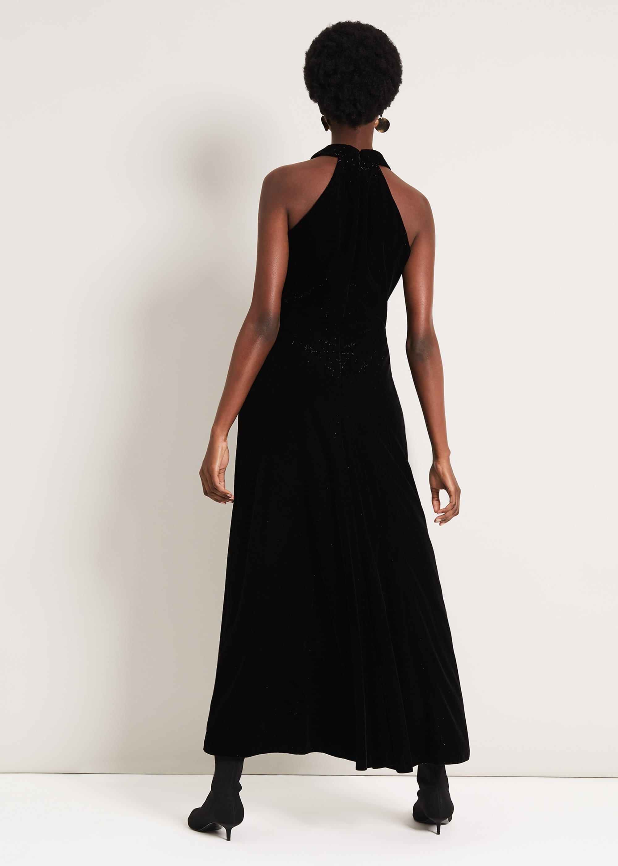 Violet Velvet Shimmer Maxi Dress