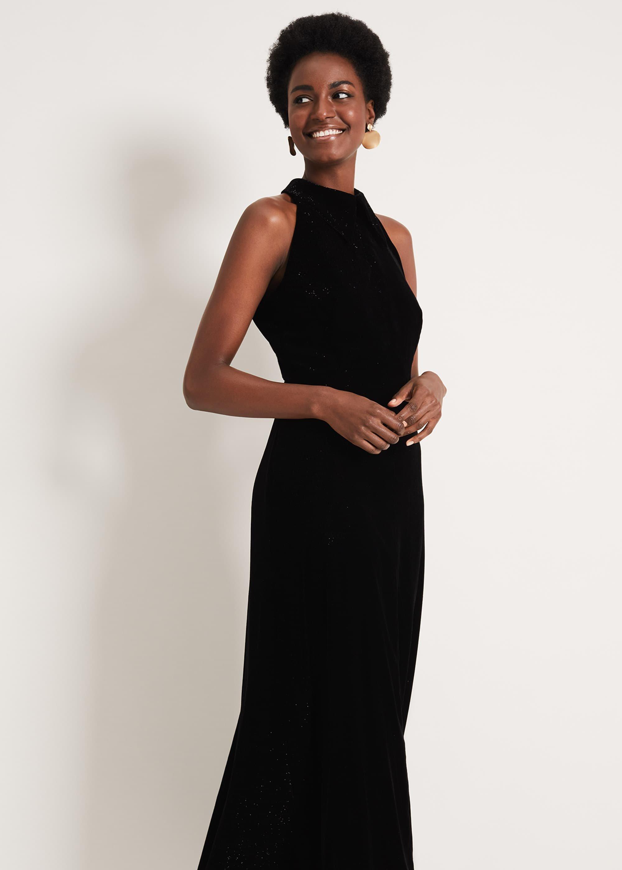 Violet Velvet Shimmer Maxi Dress