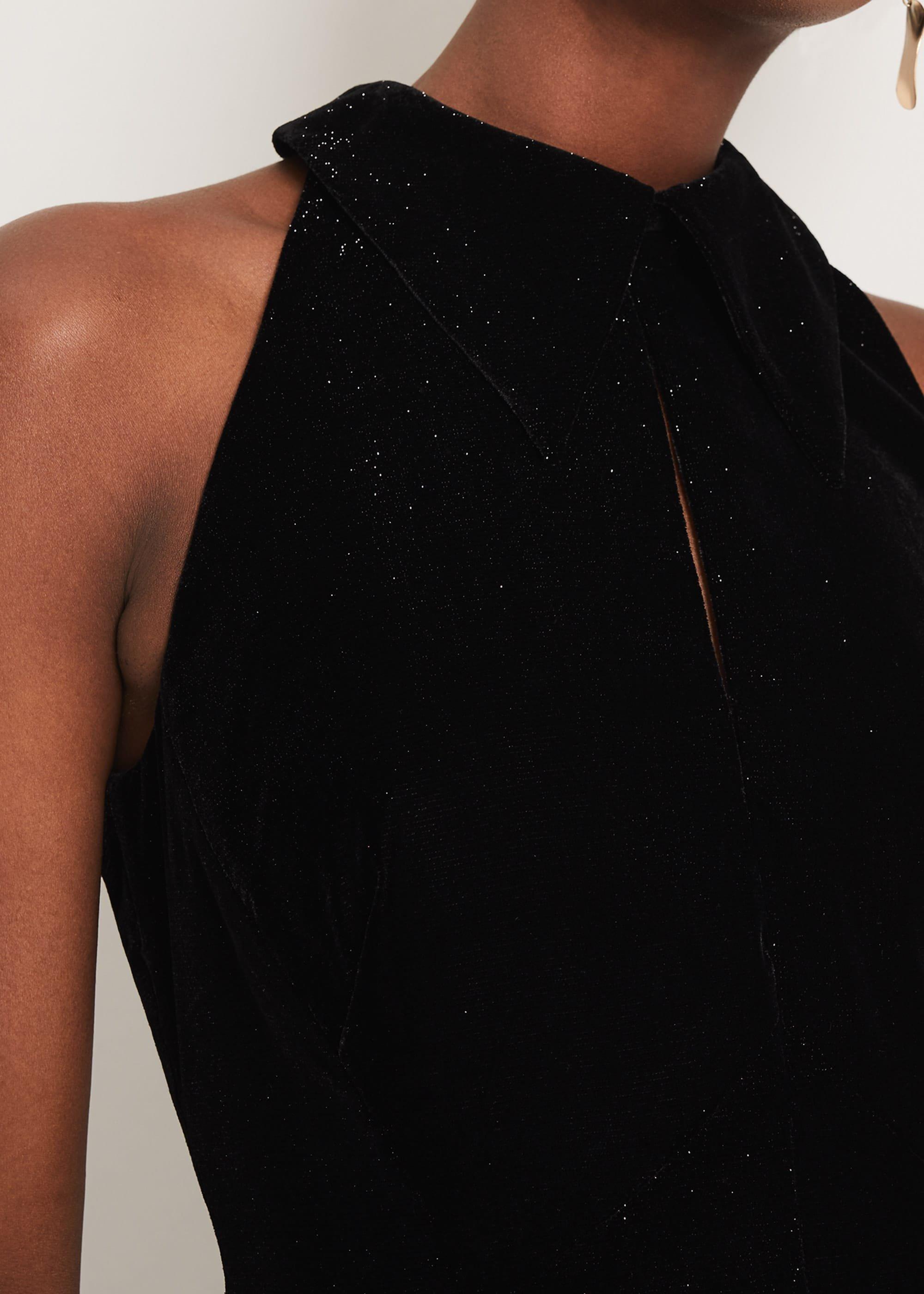 Violet Velvet Shimmer Maxi Dress