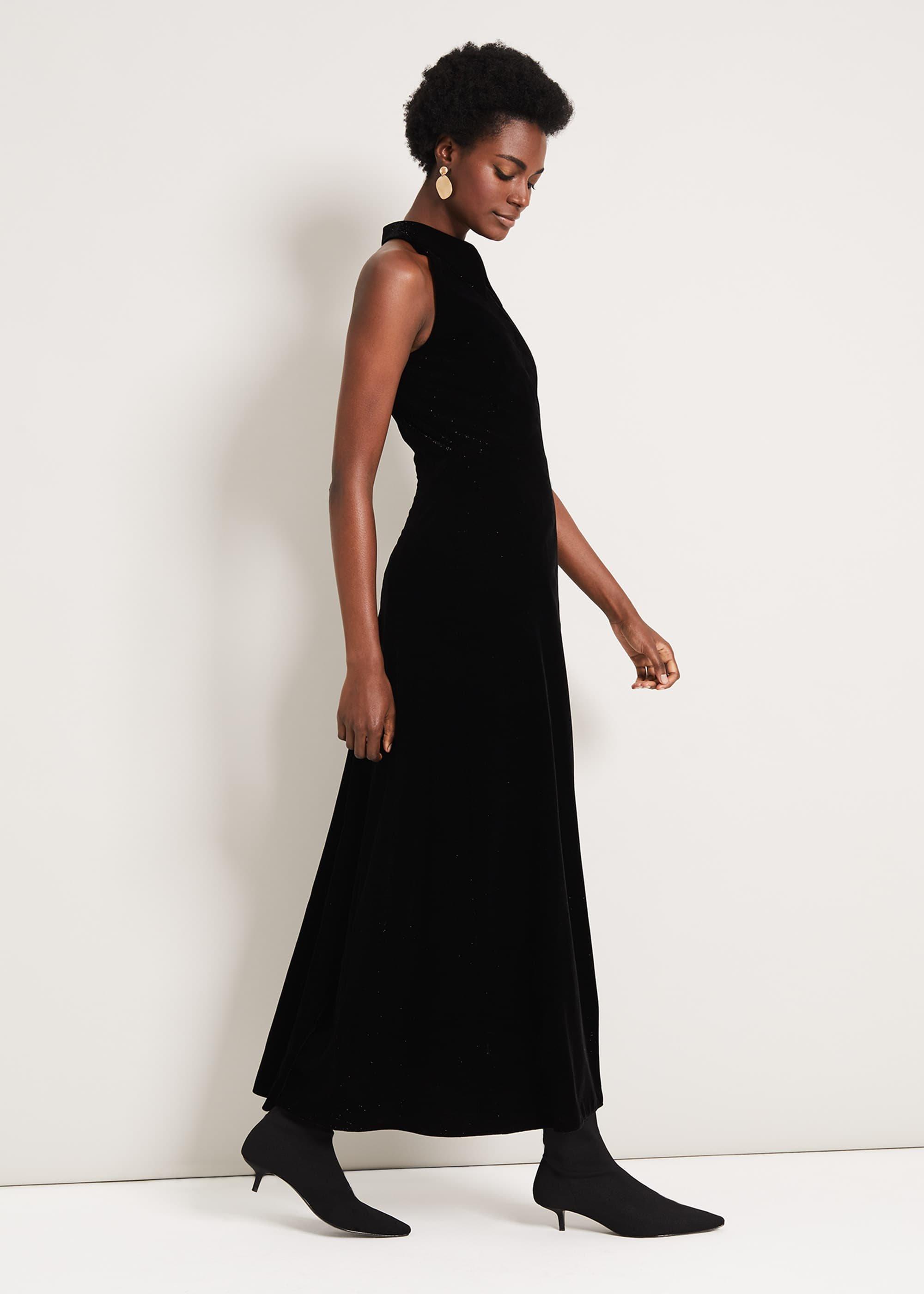 Violet Velvet Shimmer Maxi Dress