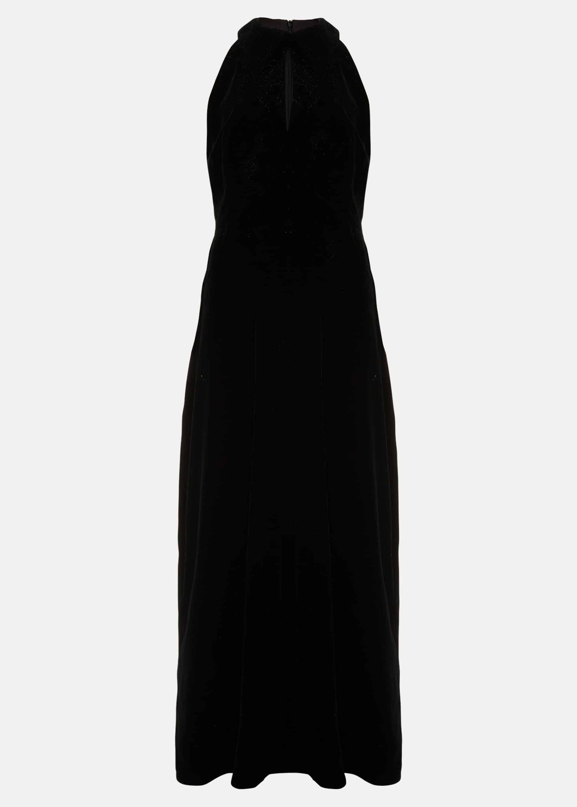 Violet Velvet Shimmer Maxi Dress
