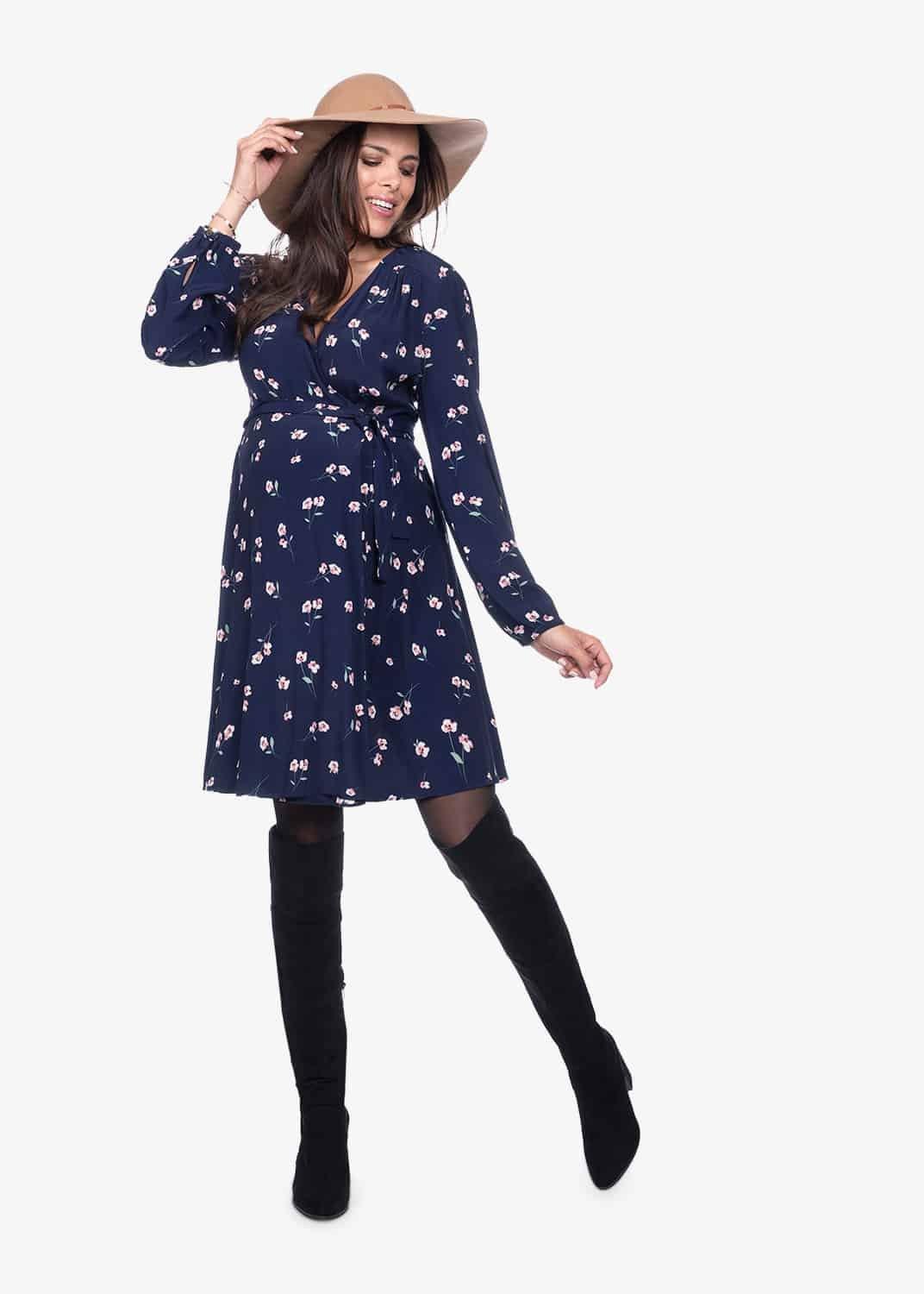 Angelique Maternity Floral Wrap Dress