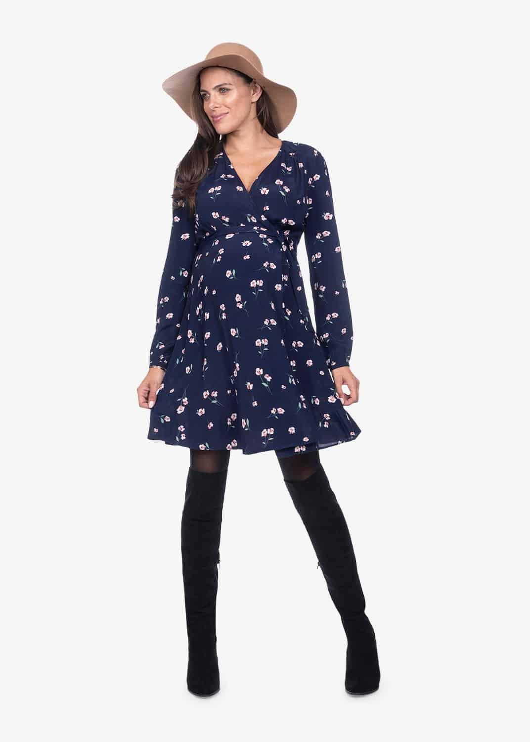 Angelique Maternity Floral Wrap Dress