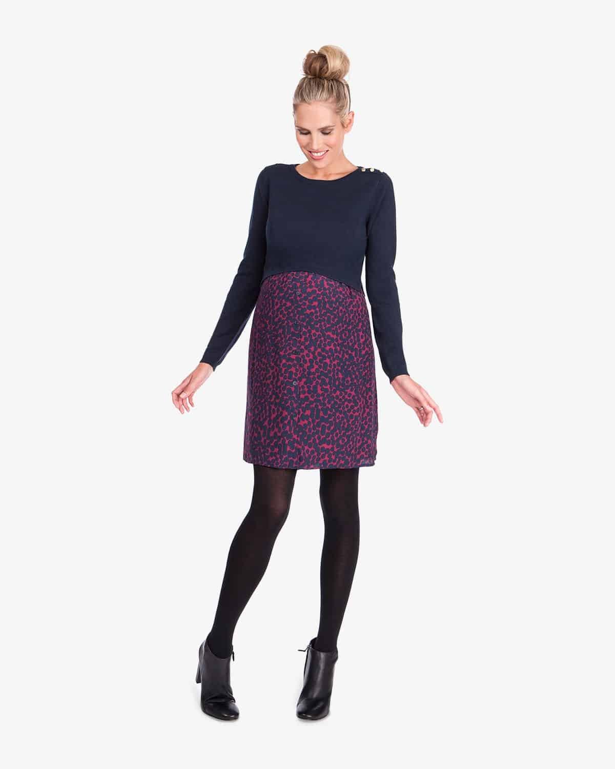 Trinity Maternity Knitted Bodice Dress