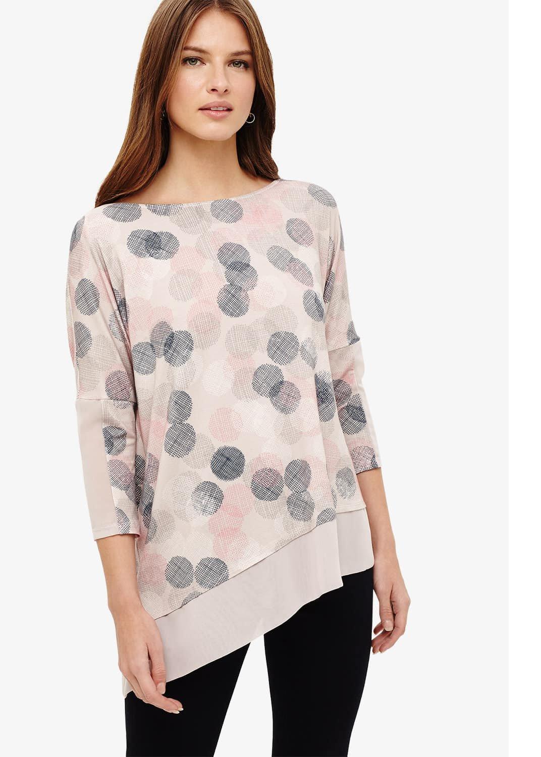 Ediline Etched Spot Print Top
