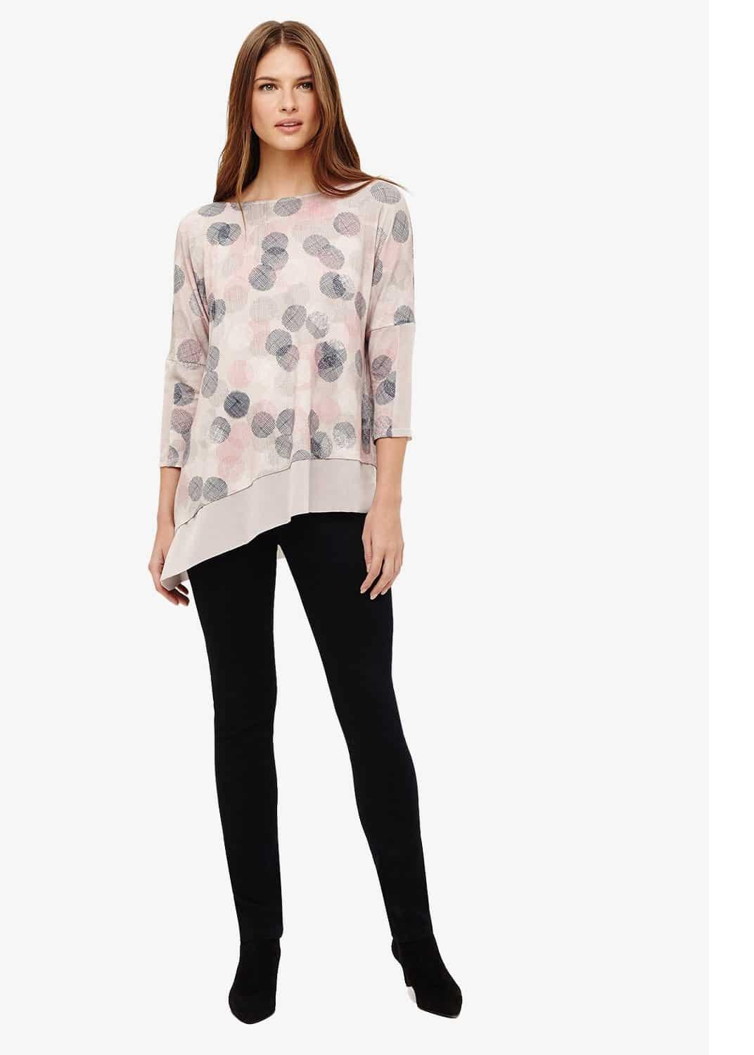 Ediline Etched Spot Print Top