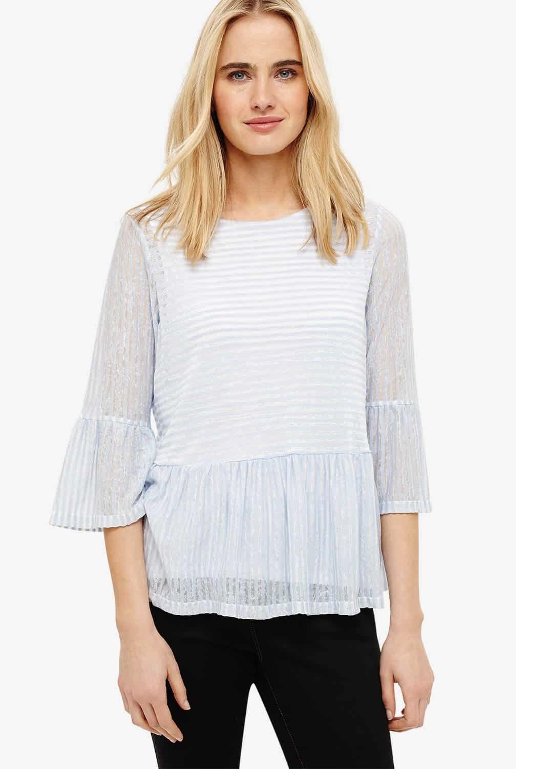 Paulina Peplum Stripe Top