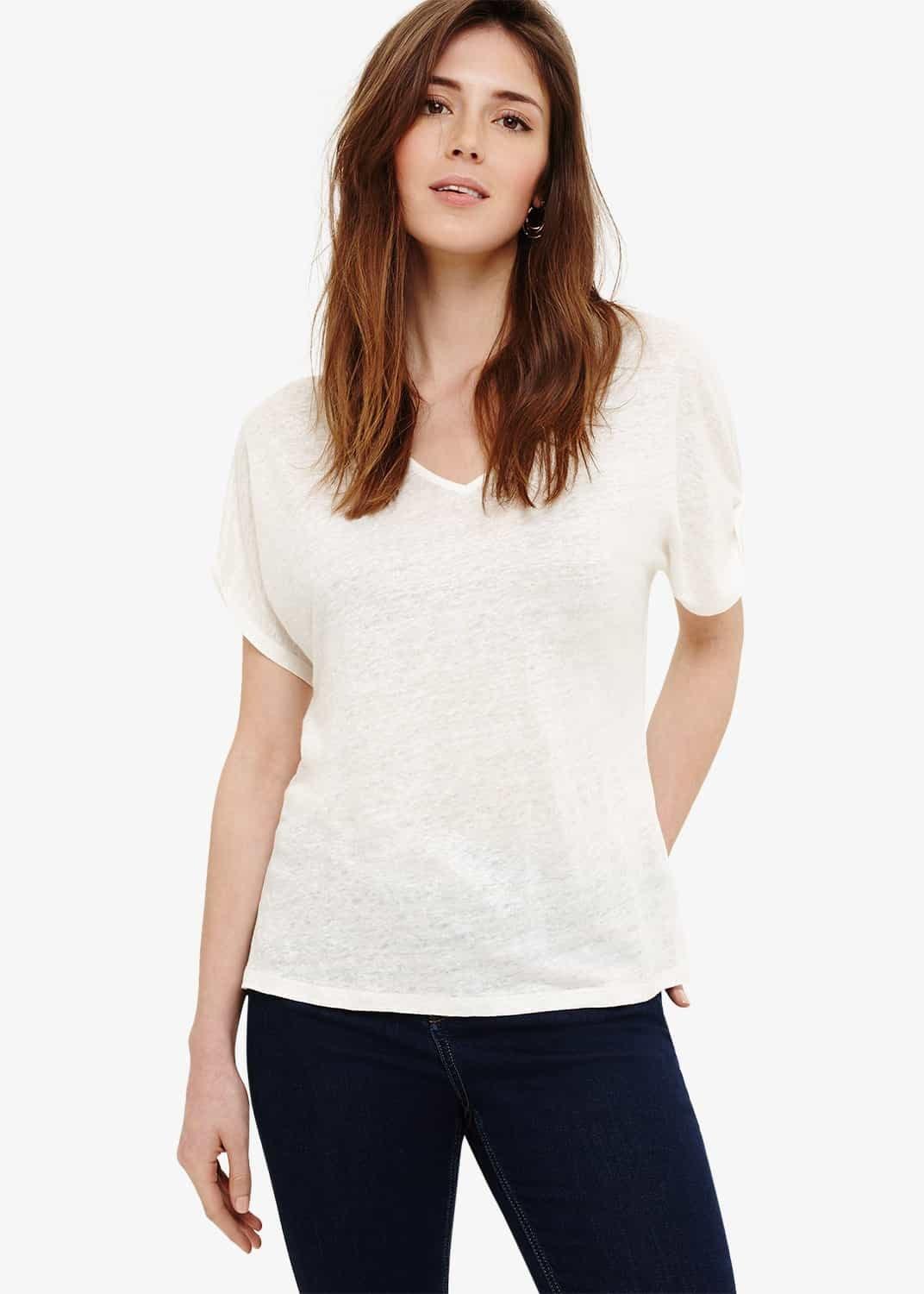 Val V-Neck Linen Top