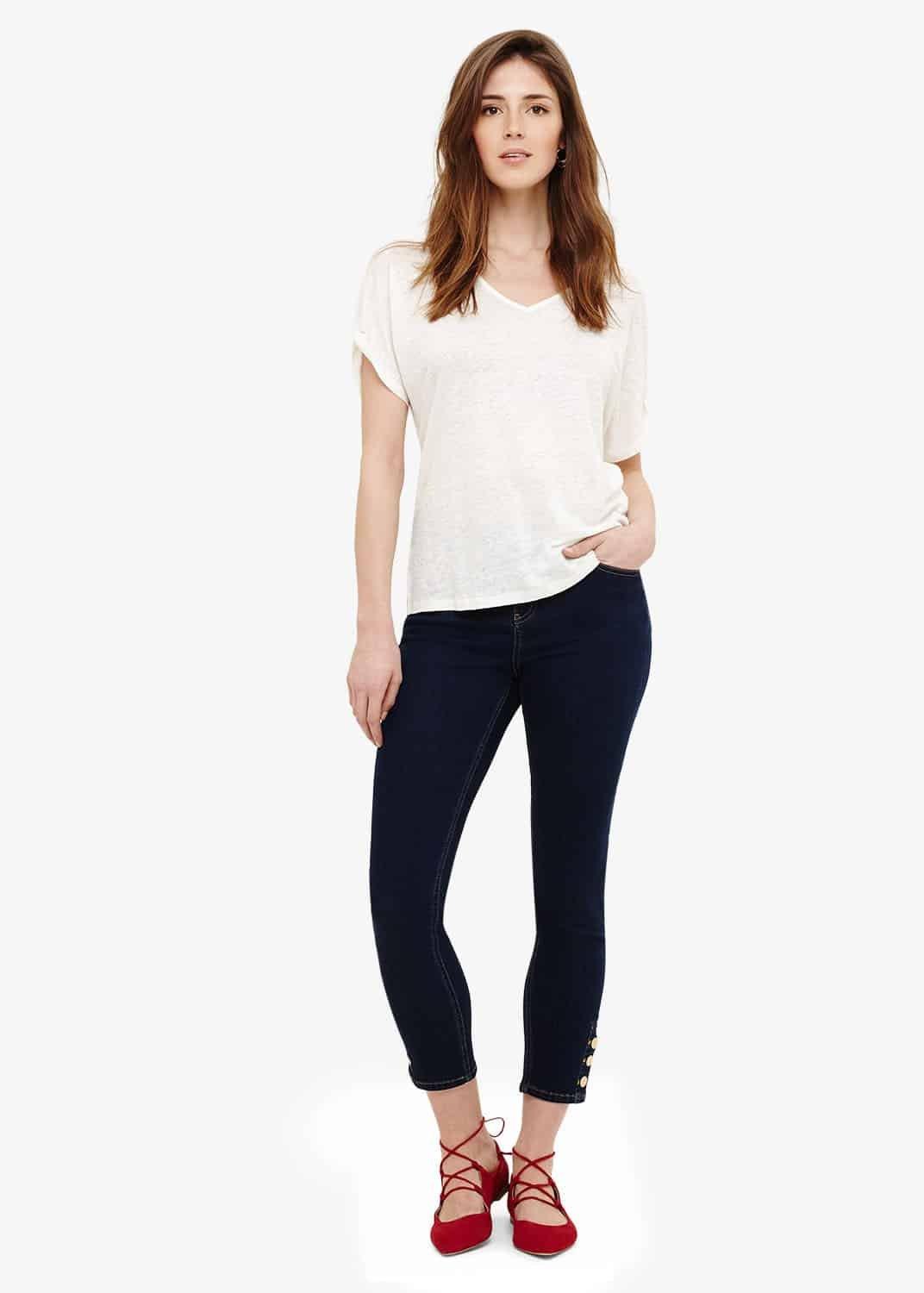 Val V-Neck Linen Top