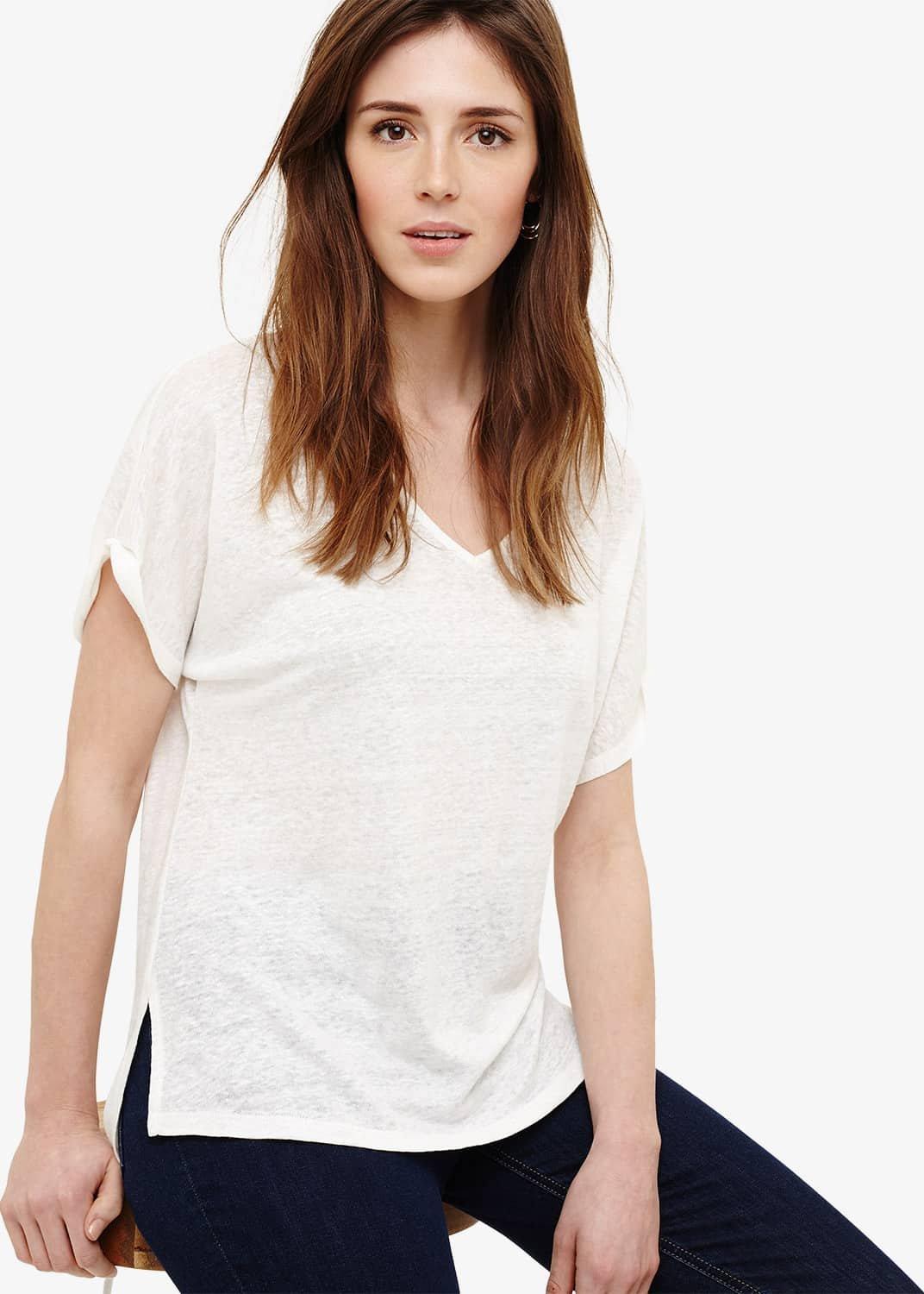 Val V-Neck Linen Top