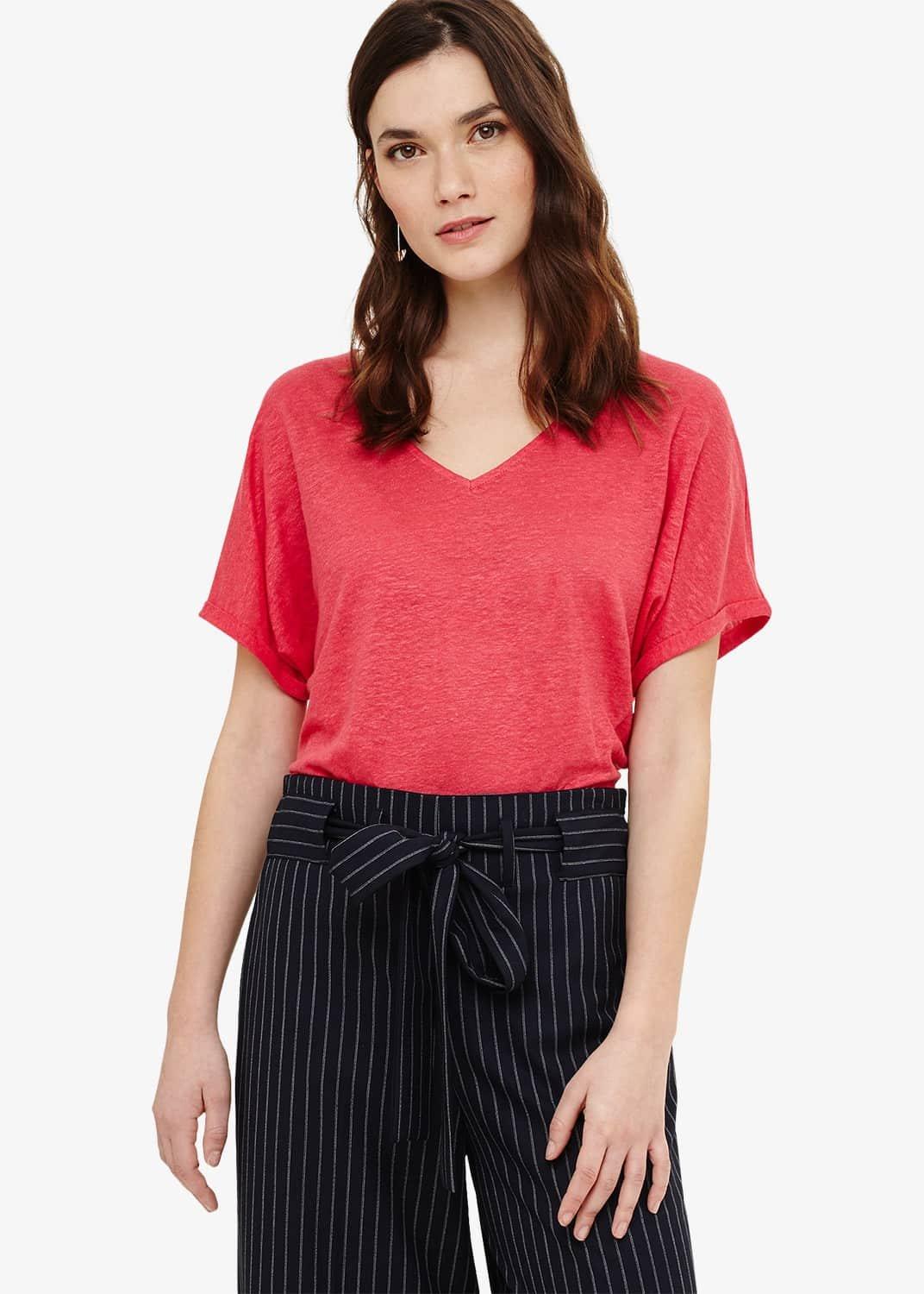 Val V-Neck Linen Top
