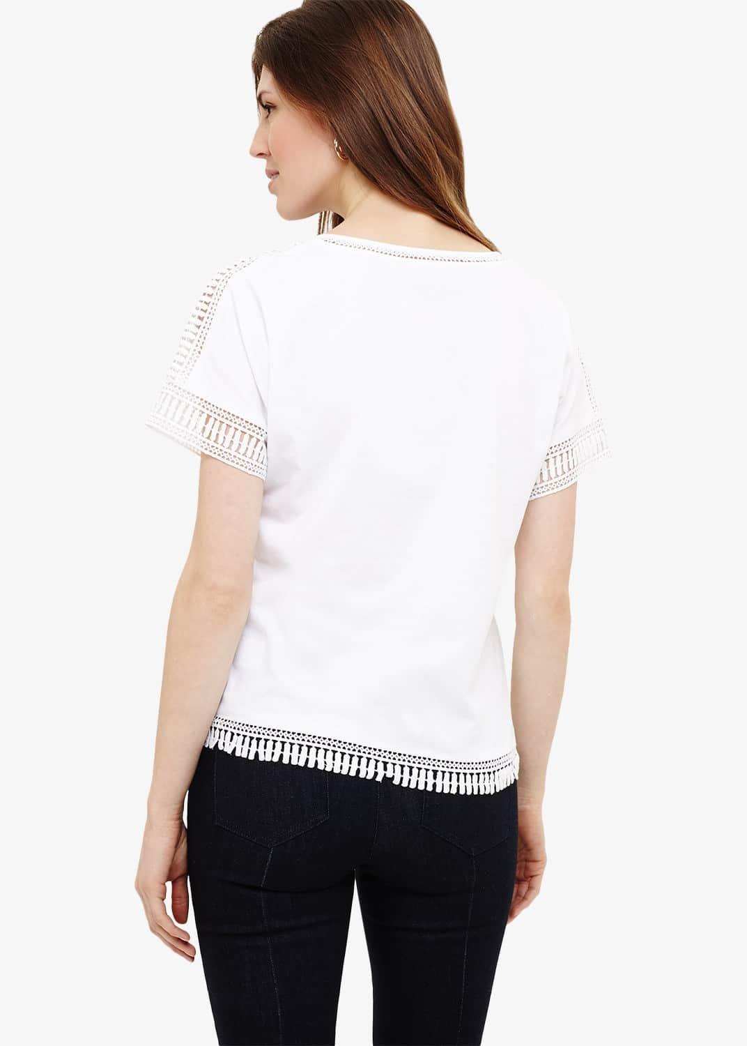 Laurel Cotton Lace Trim T-Shirt