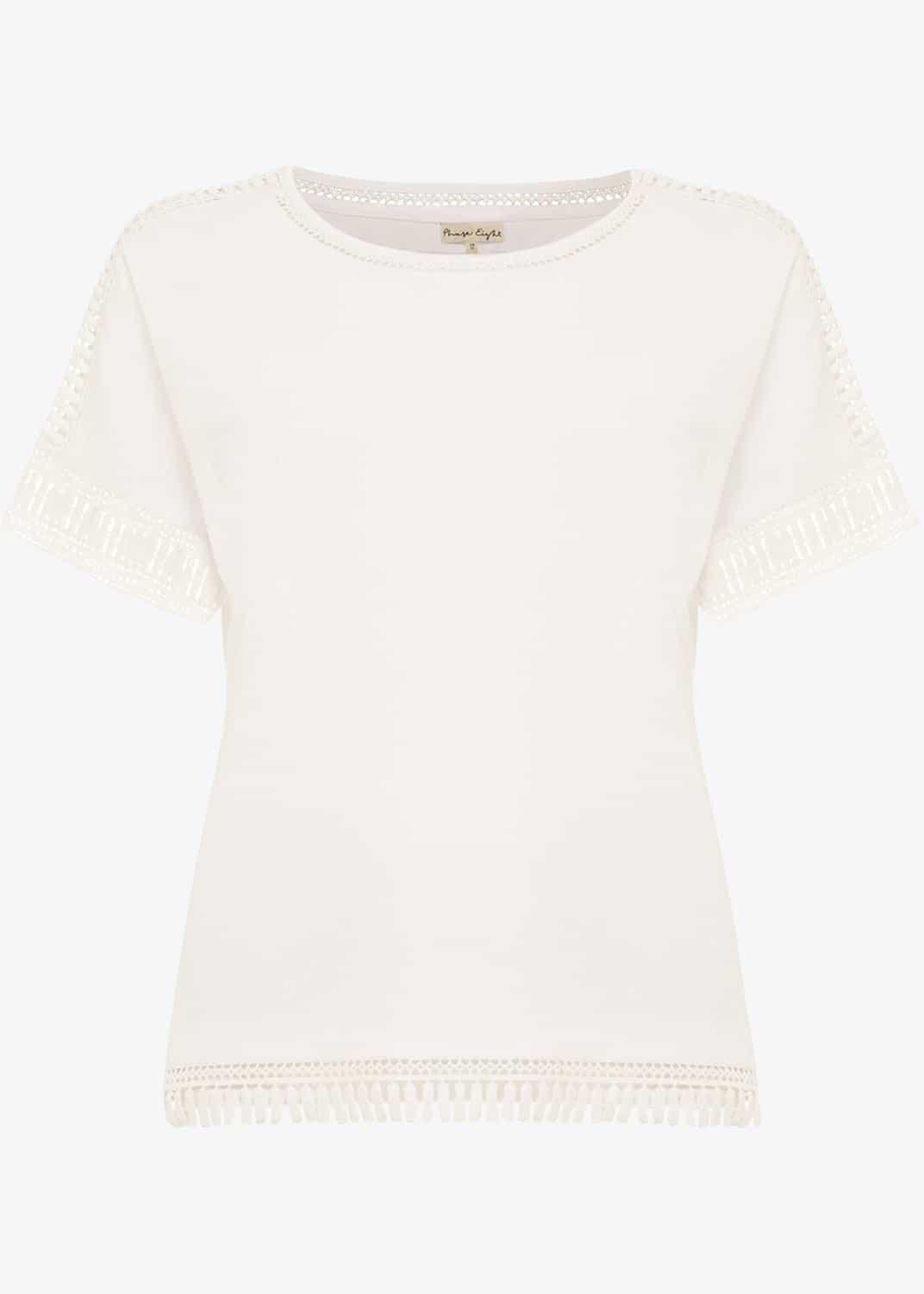 Laurel Cotton Lace Trim T-Shirt