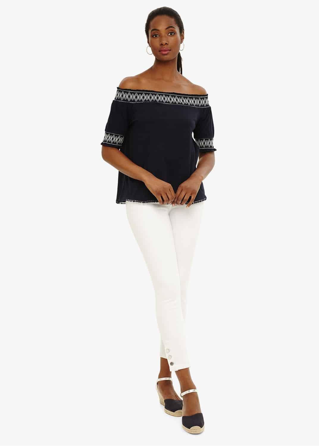 Bess Cotton Bardot Top