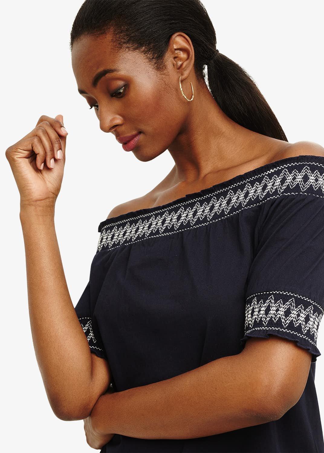 Bess Cotton Bardot Top