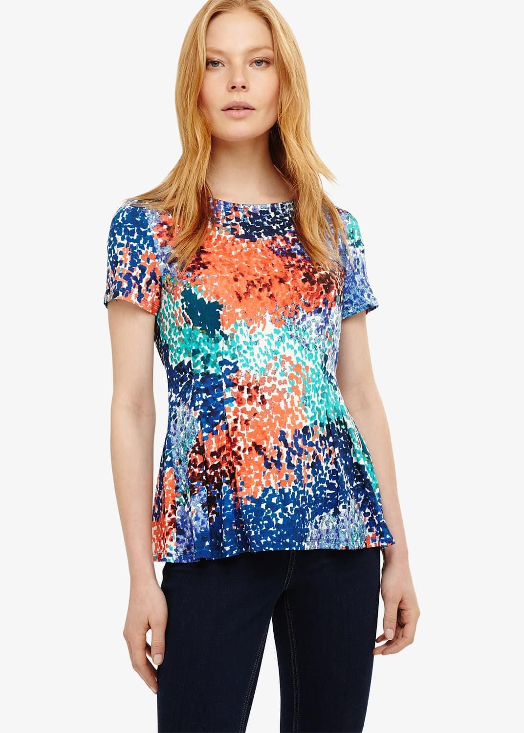 Nela Pleated Peplum Top