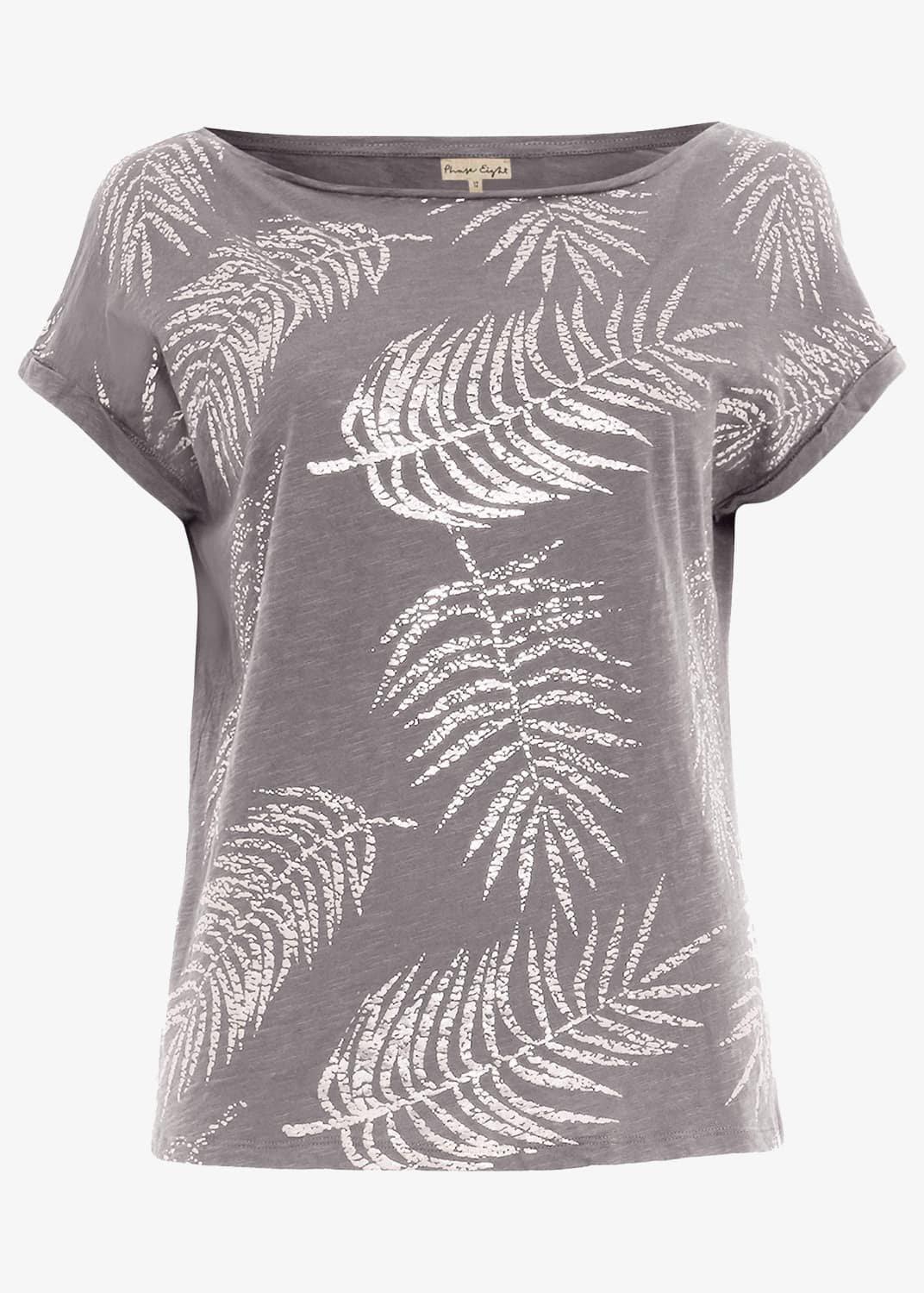 Fanya Leaf Print Cotton Top