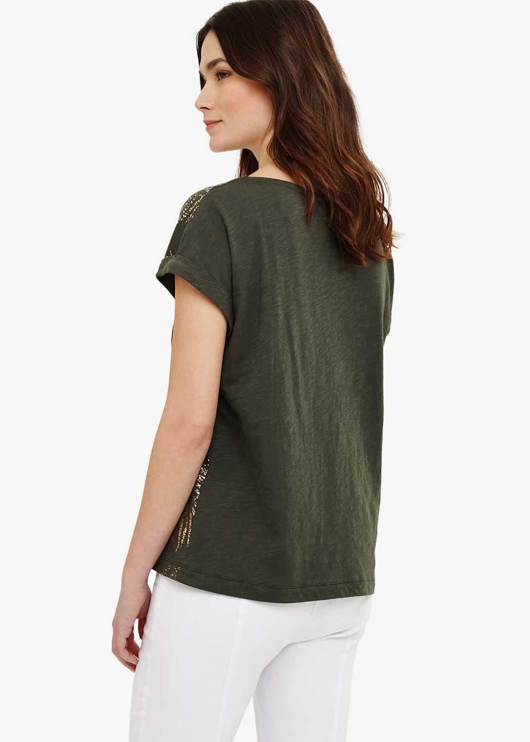 Fanya Leaf Print Cotton Top