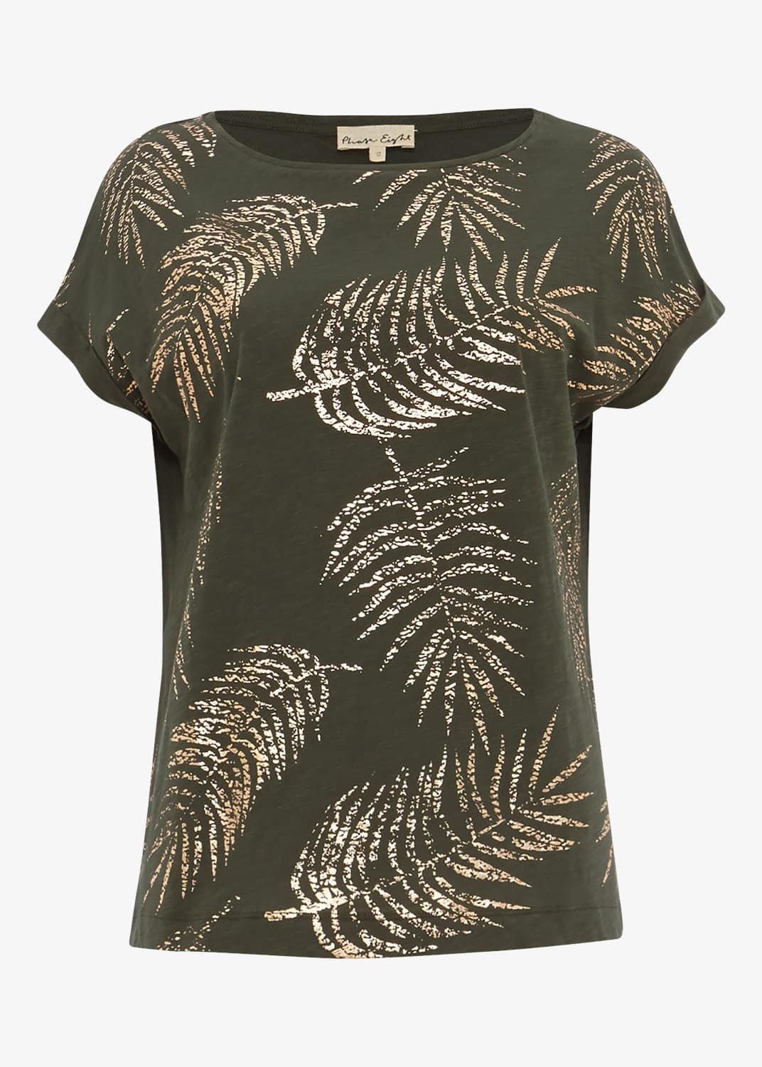Fanya Leaf Print Cotton Top