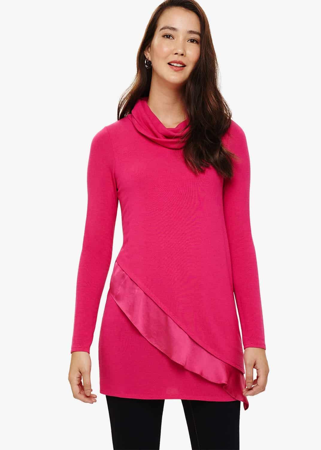 Woven Roll Neck Top