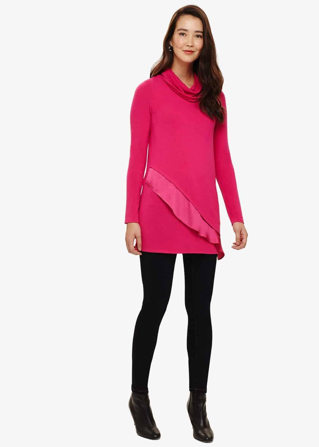 Woven Roll Neck Top