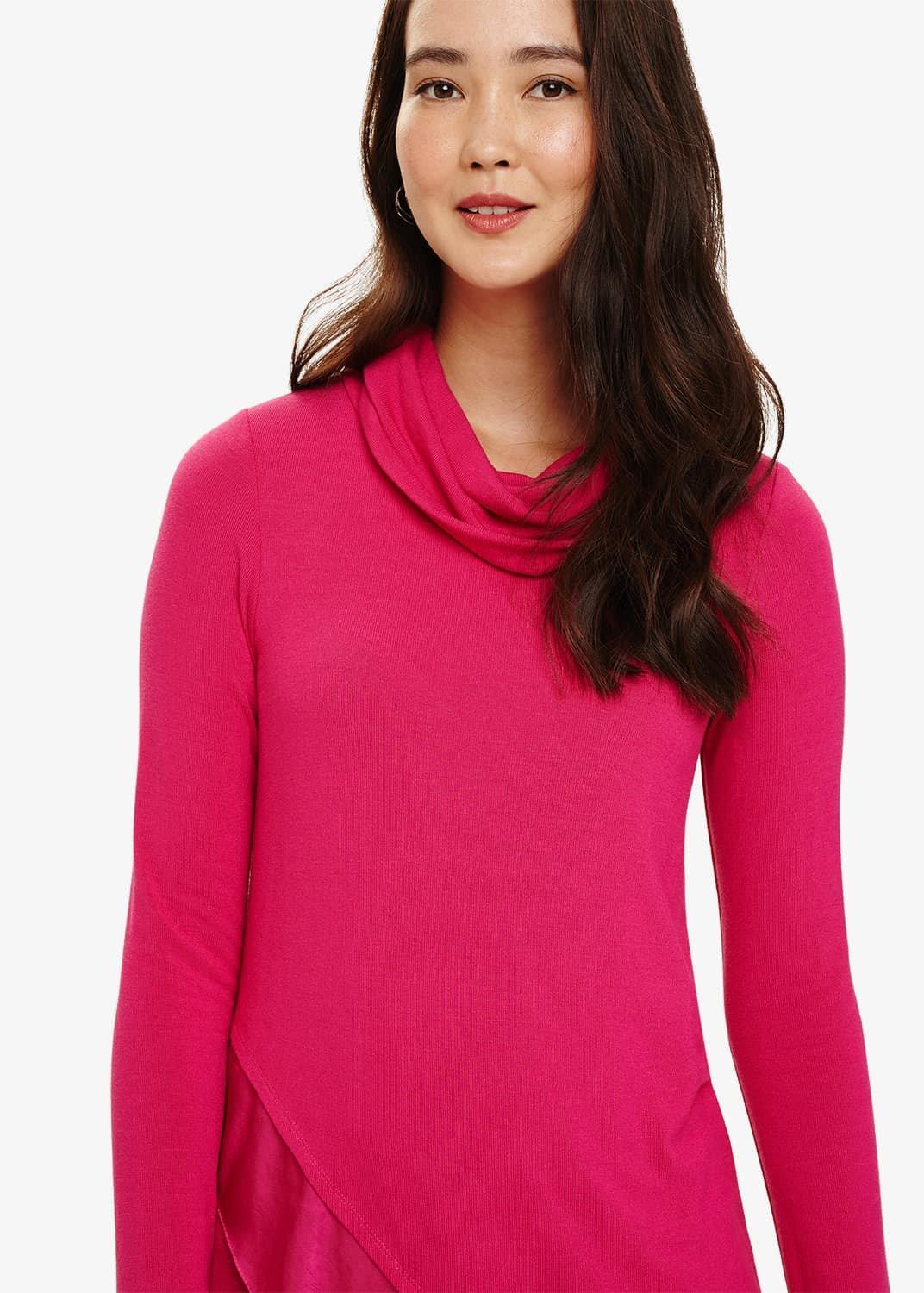Woven Roll Neck Top