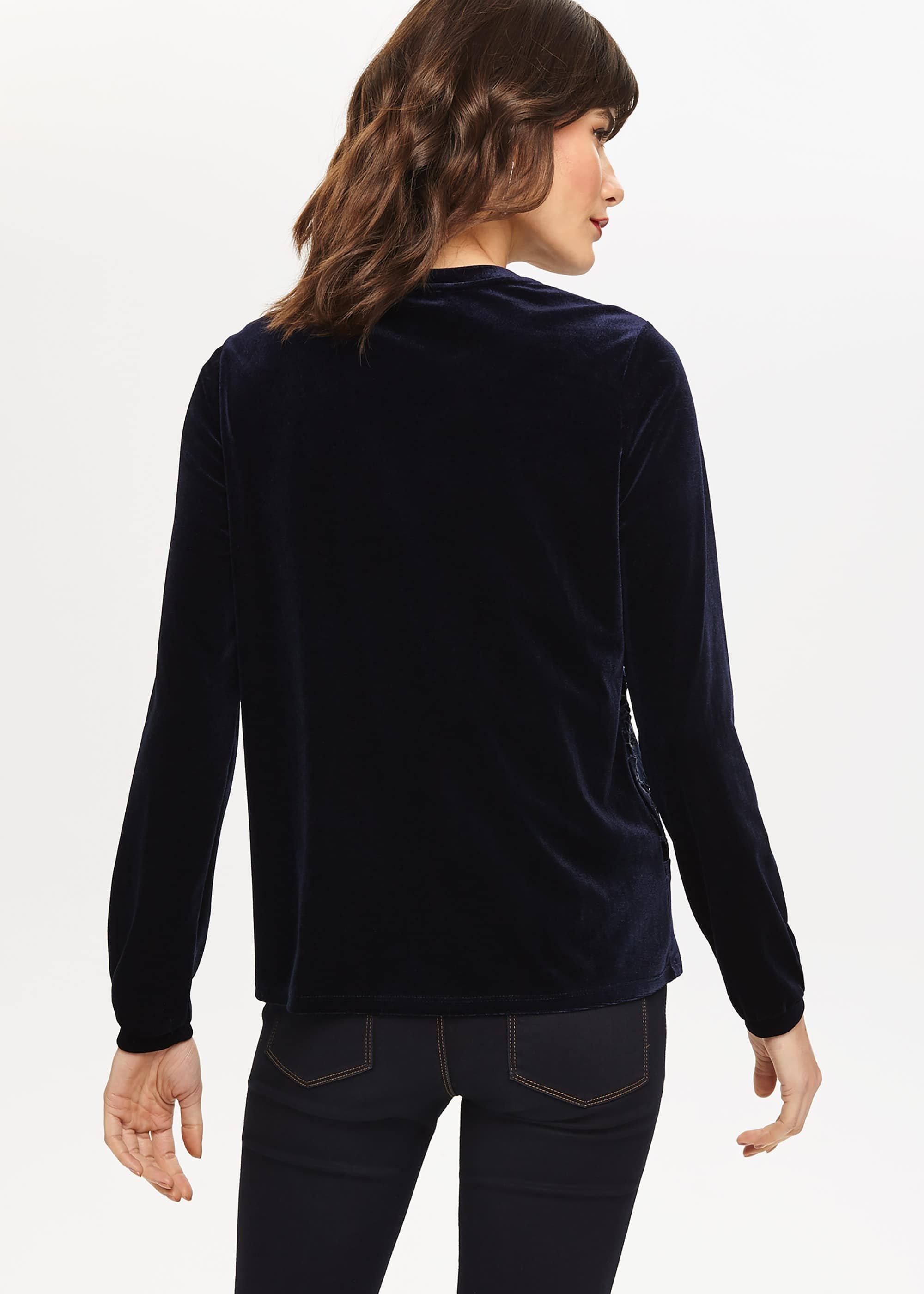 Leena Lace Velvet Cutwork Top