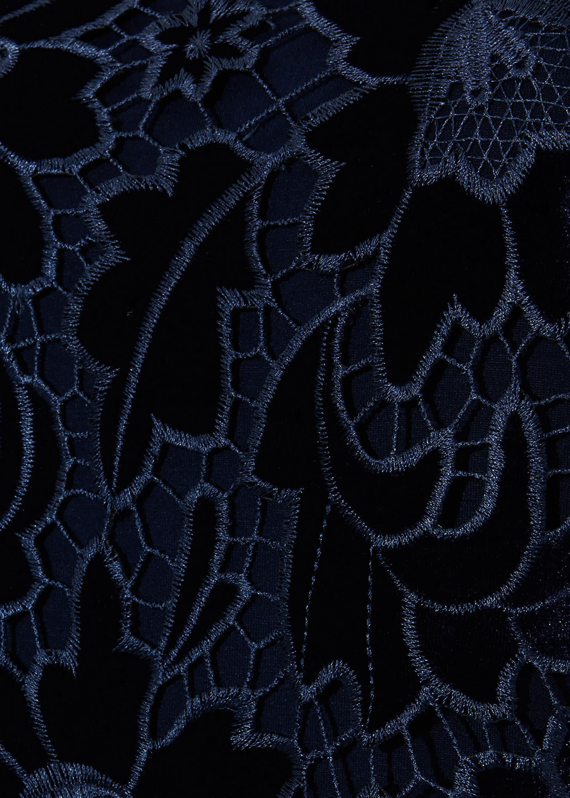 Leena Lace Velvet Cutwork Top