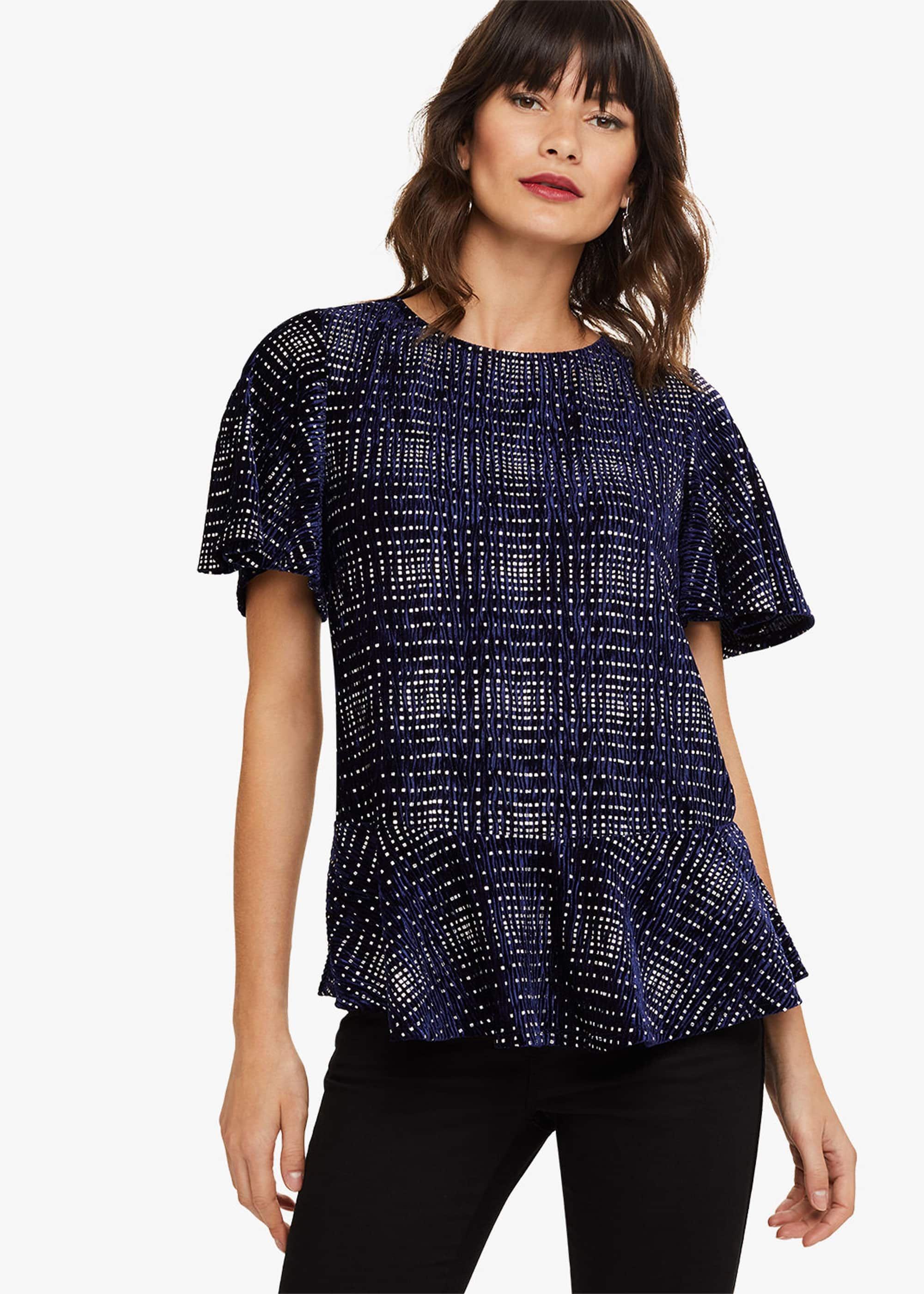 Cailee Velvet Check Top