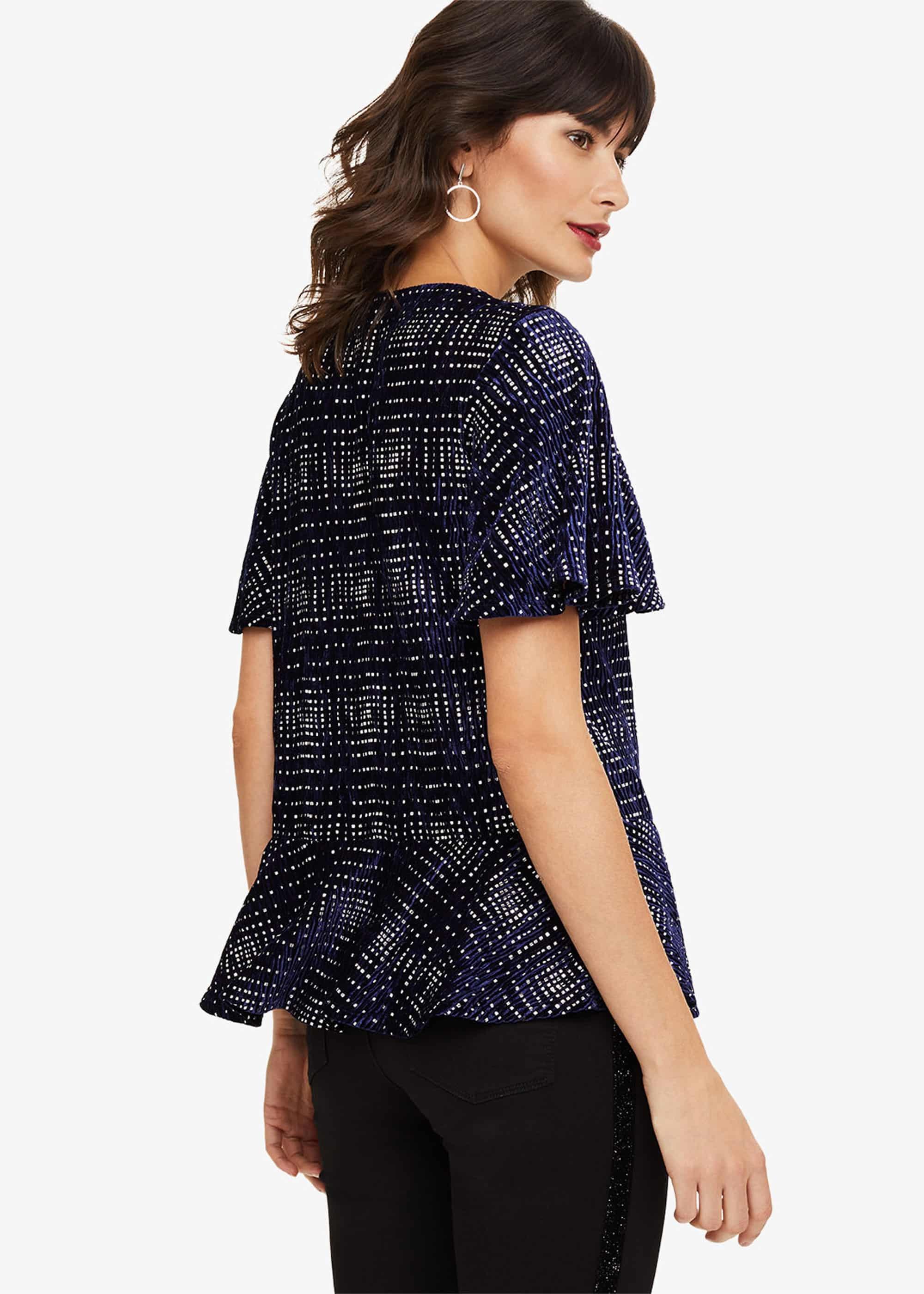Cailee Velvet Check Top