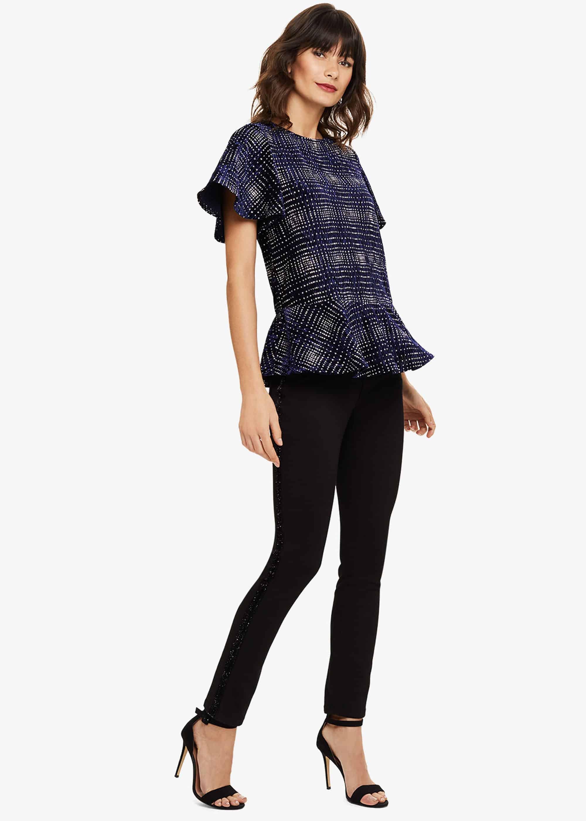 Cailee Velvet Check Top