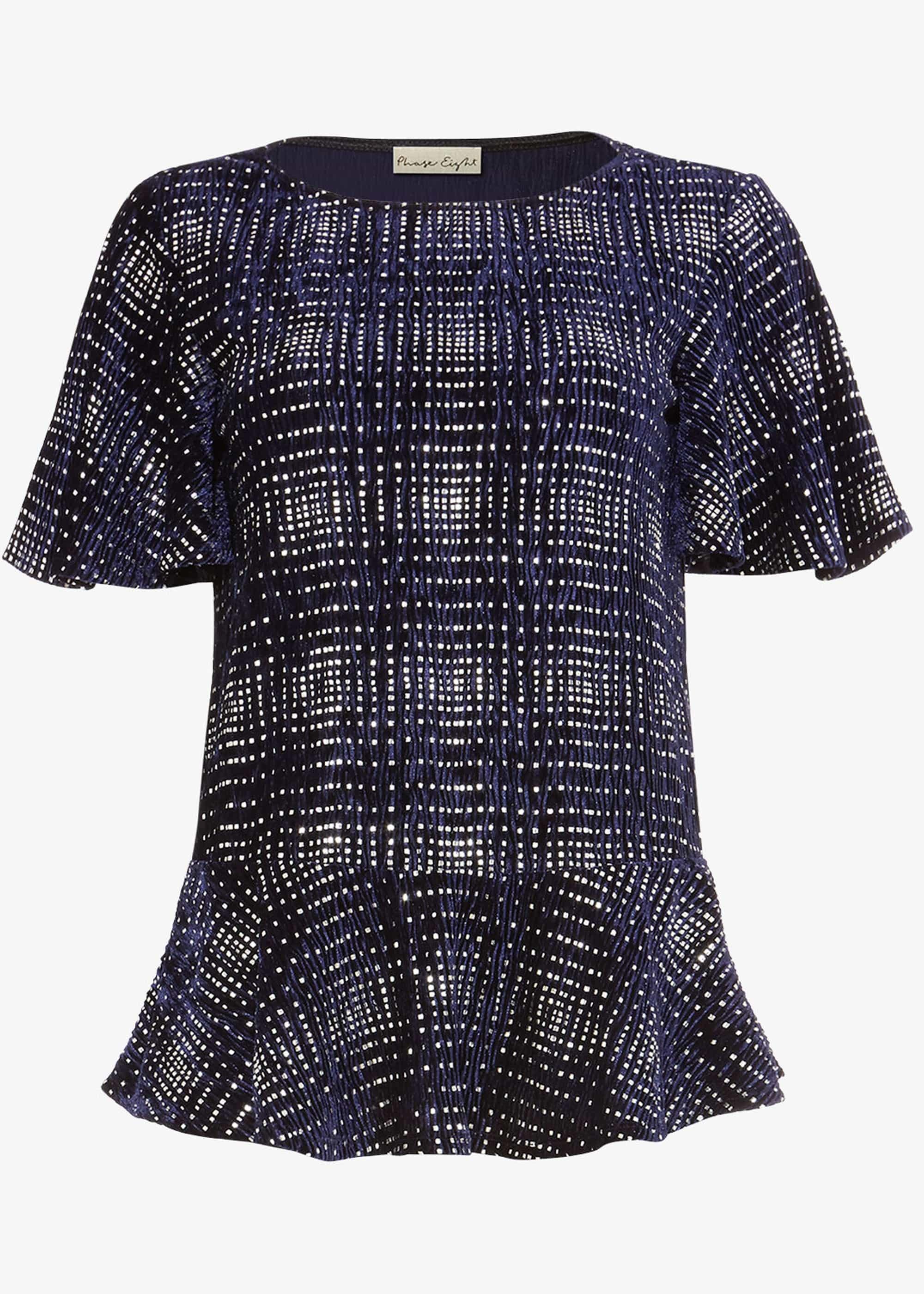 Cailee Velvet Check Top