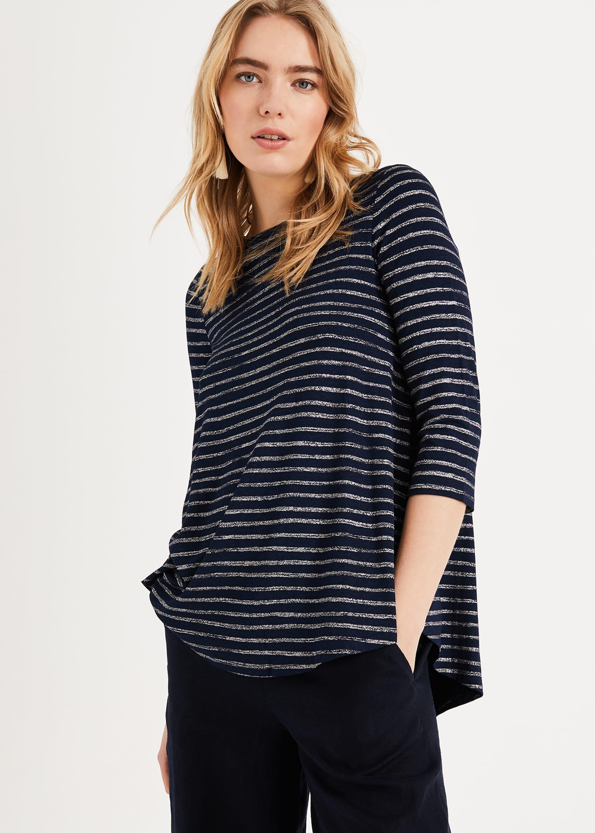 Shaine Shimmer Stripe Top
