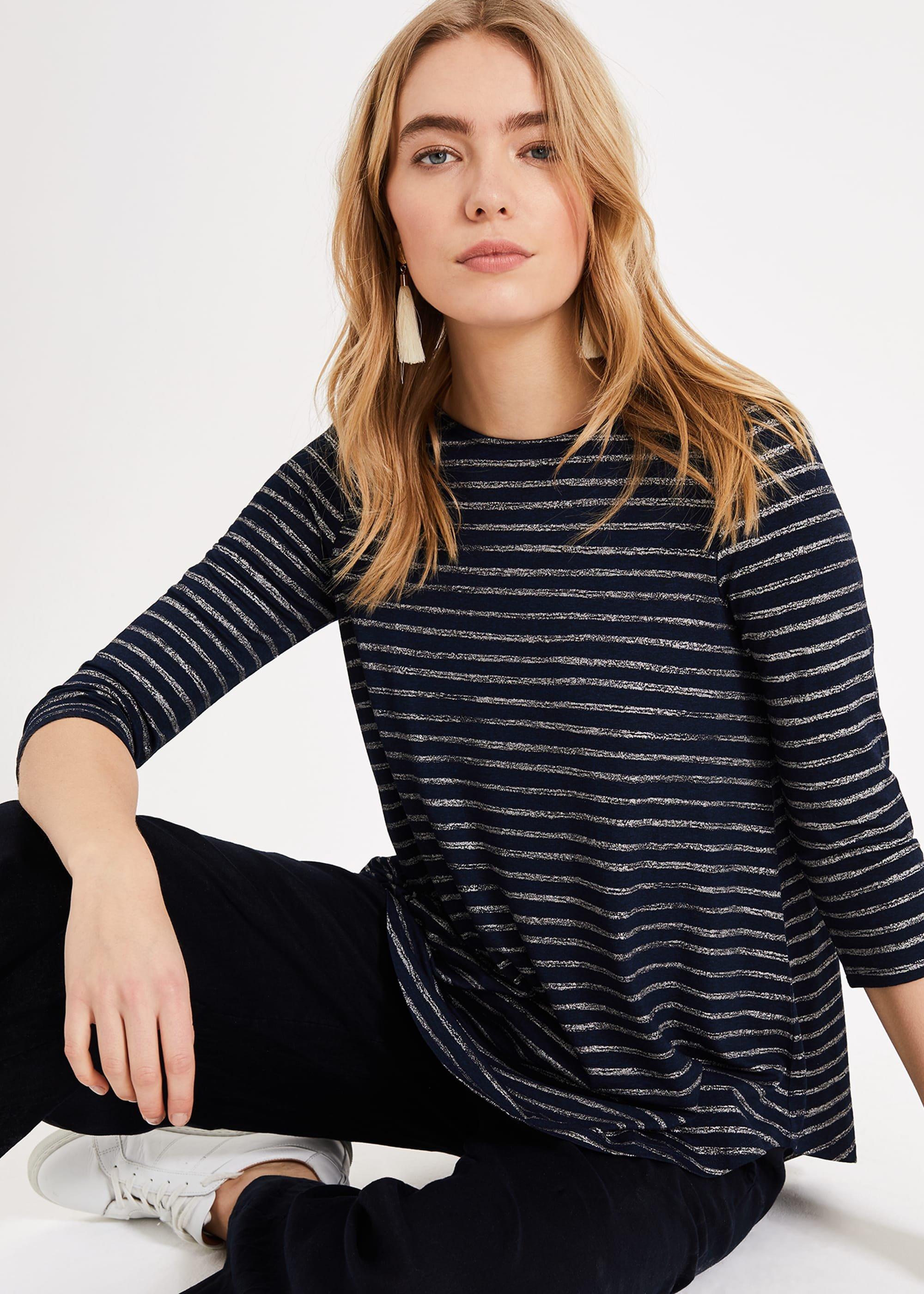 Shaine Shimmer Stripe Top