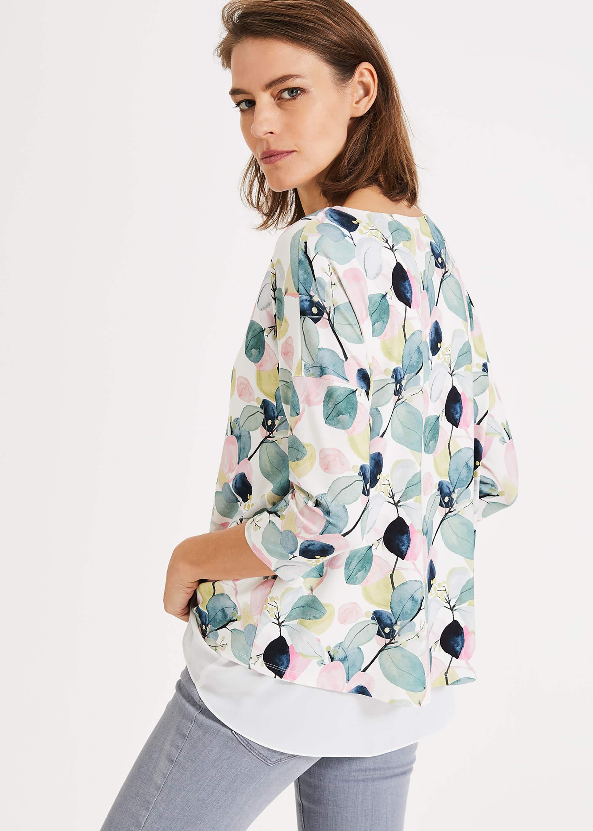 Laina Leaf Print Top