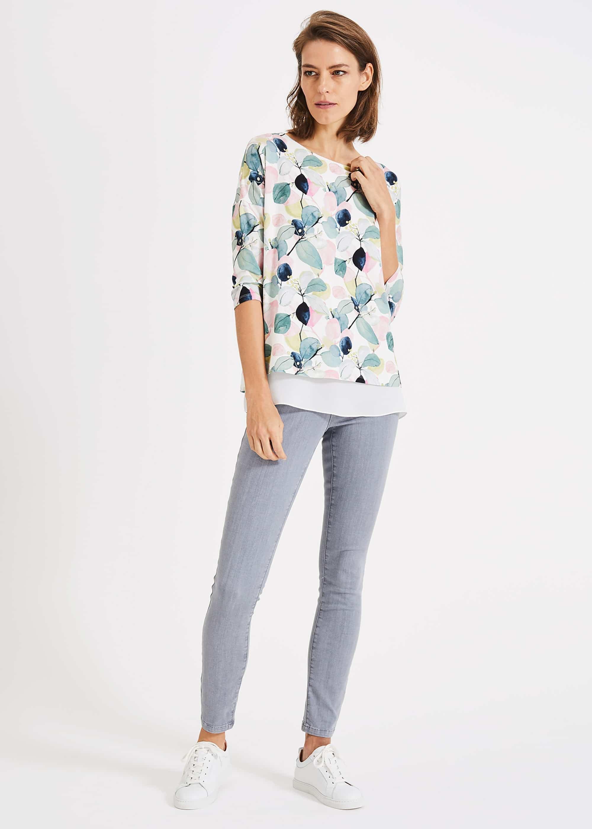 Laina Leaf Print Top