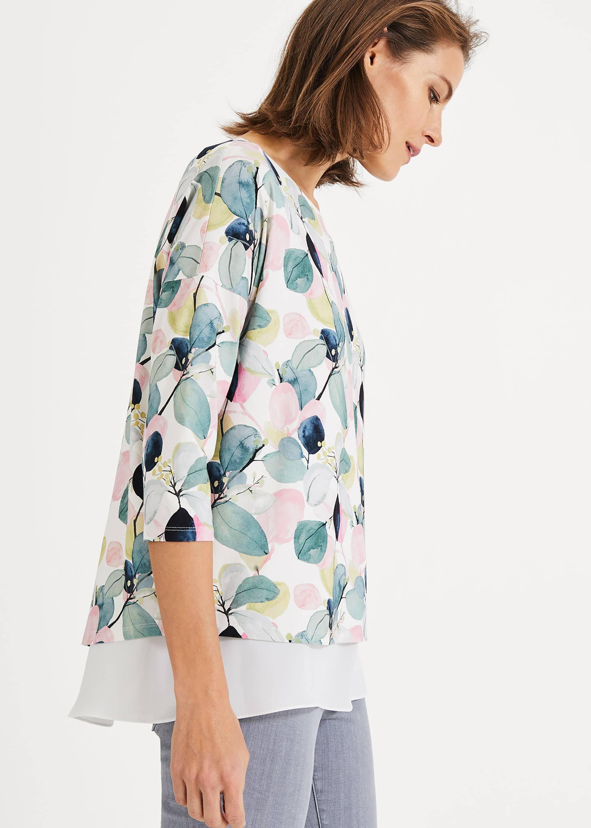 Laina Leaf Print Top