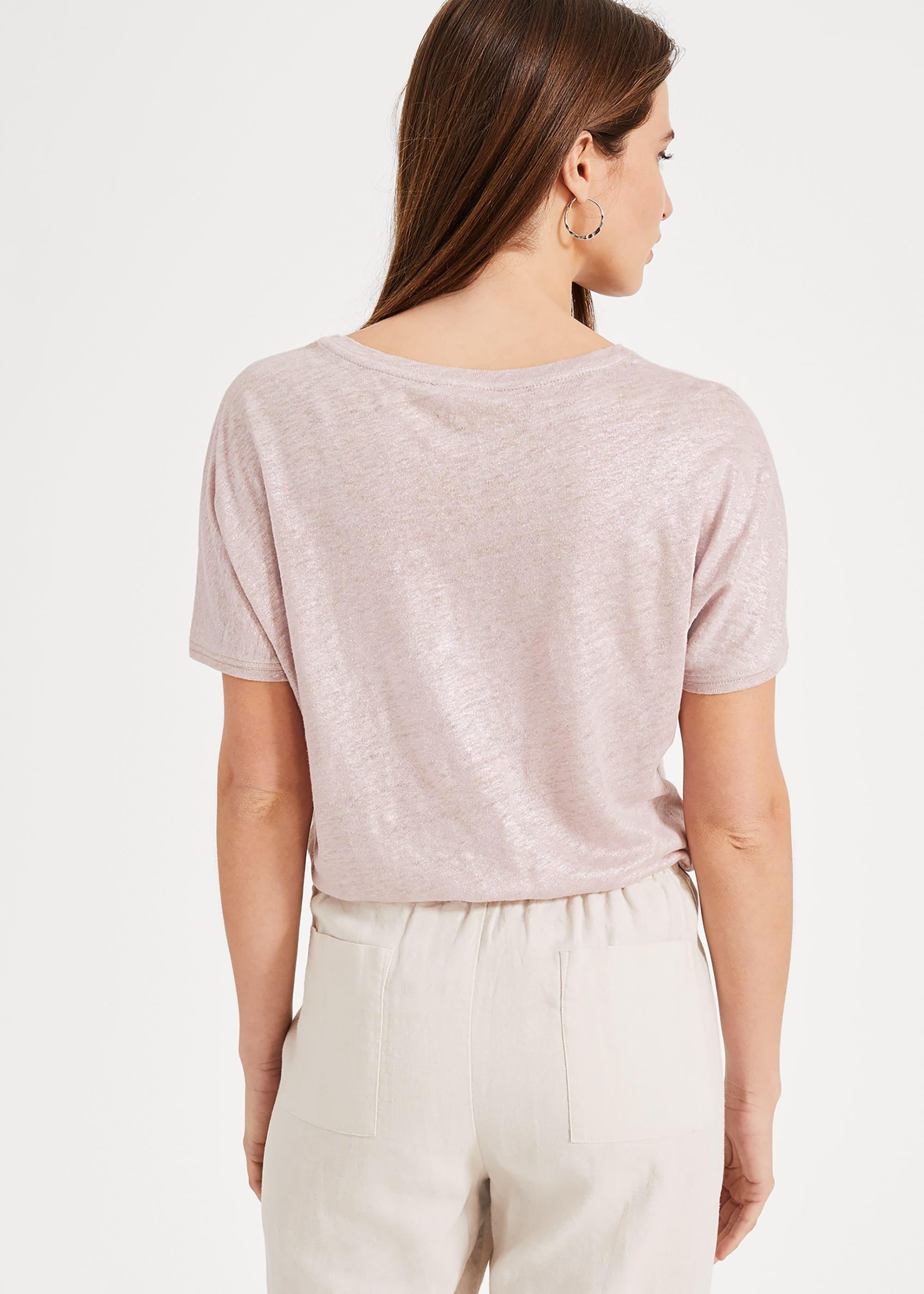 Lara Linen Shimmer Foil T-Shirt