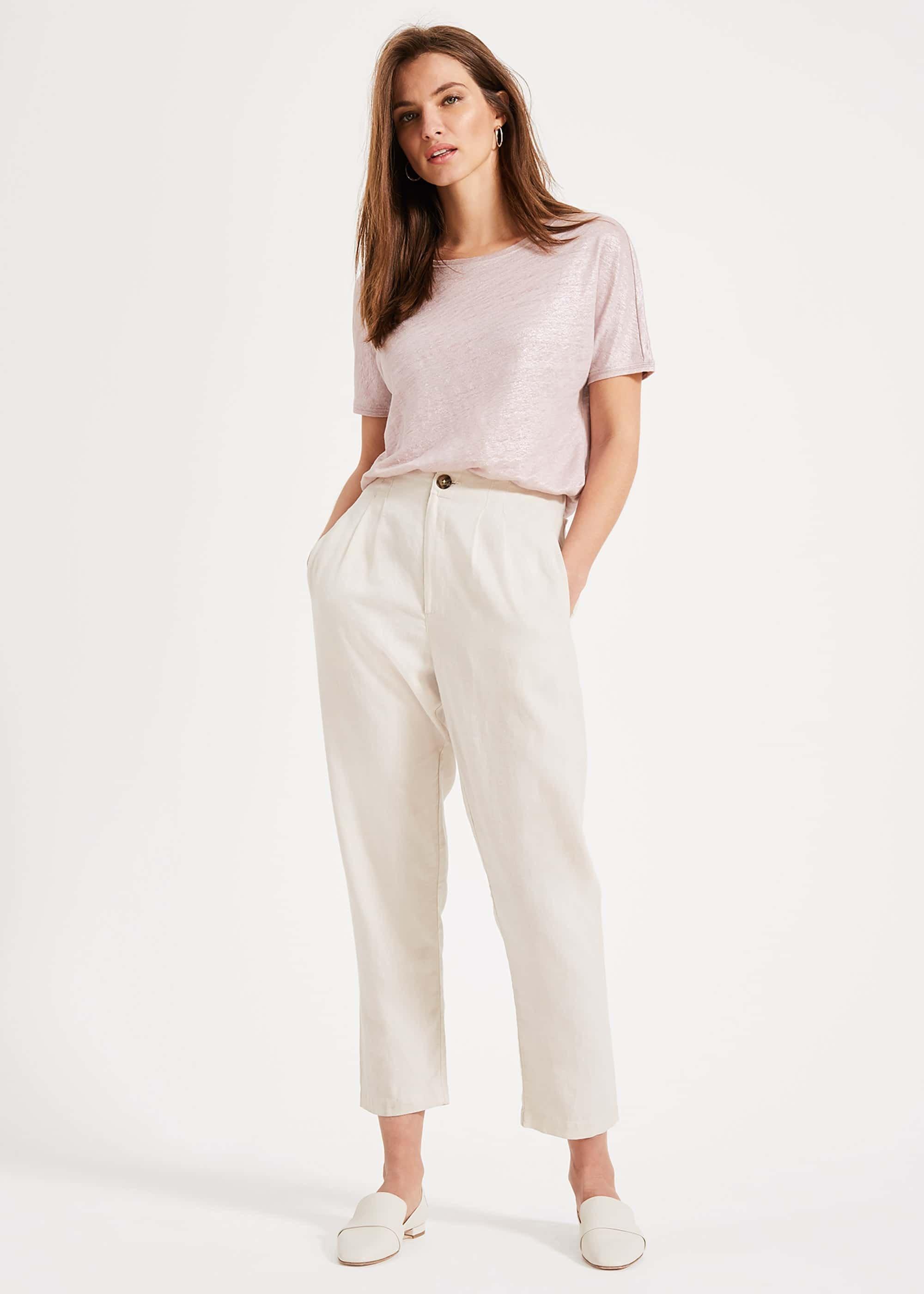 Lara Linen Shimmer Foil T-Shirt