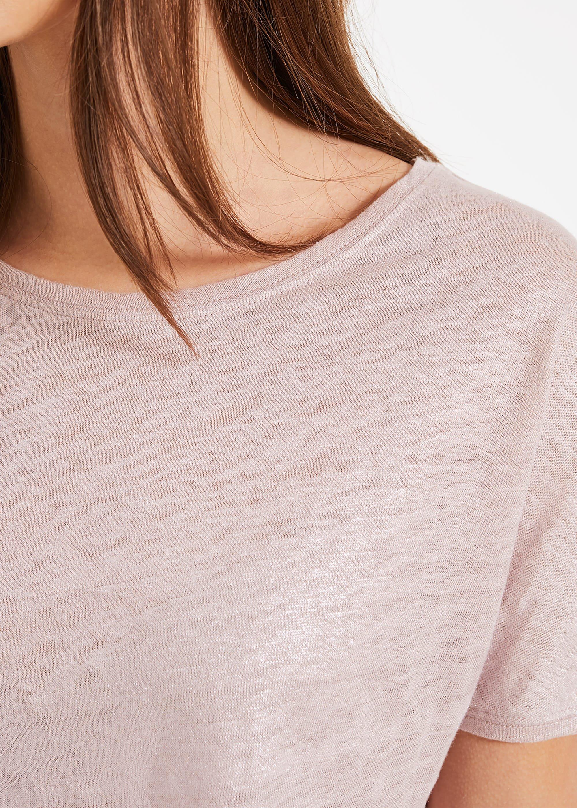 Lara Linen Shimmer Foil T-Shirt