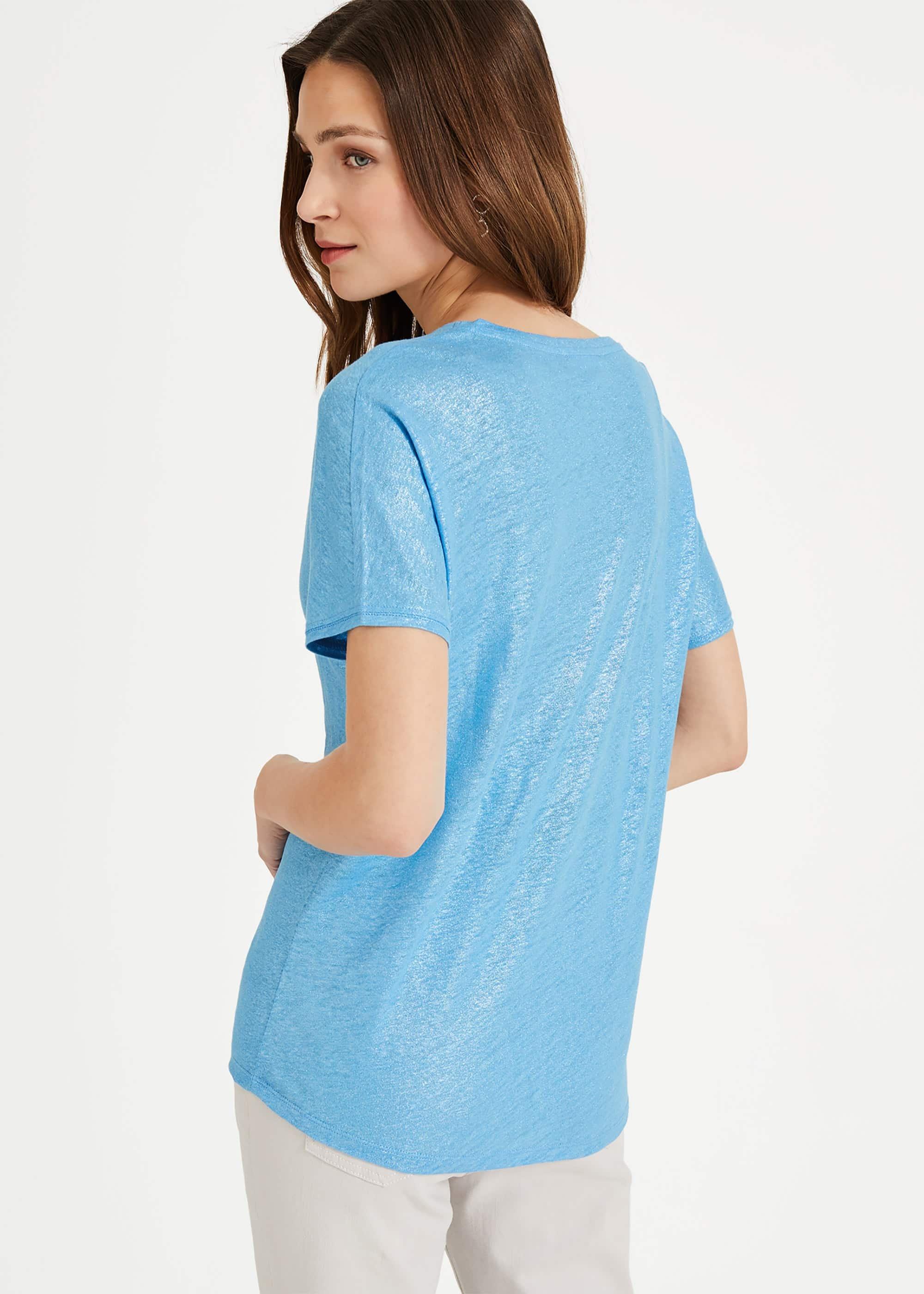 Lara Linen Shimmer Foil T-Shirt