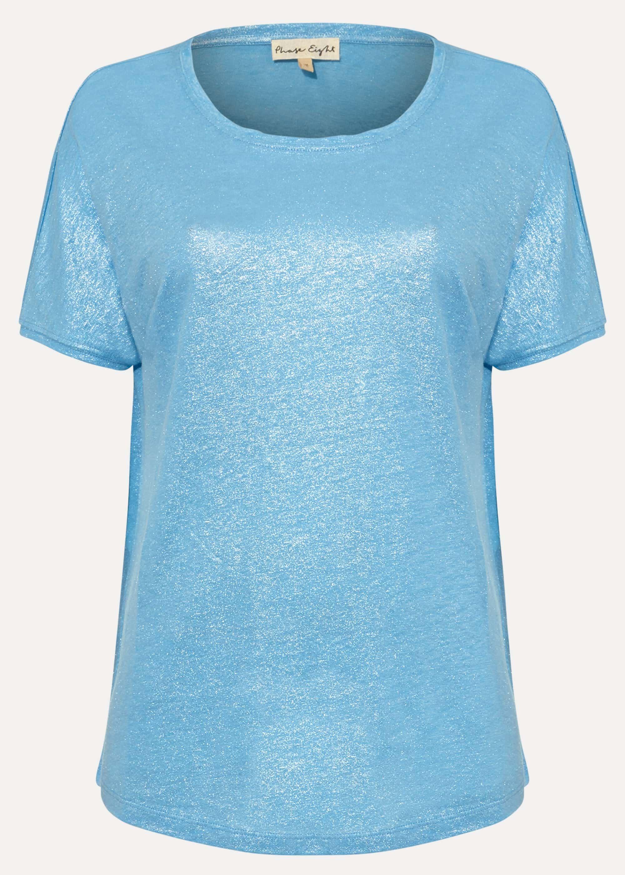 Lara Linen Shimmer Foil T-Shirt
