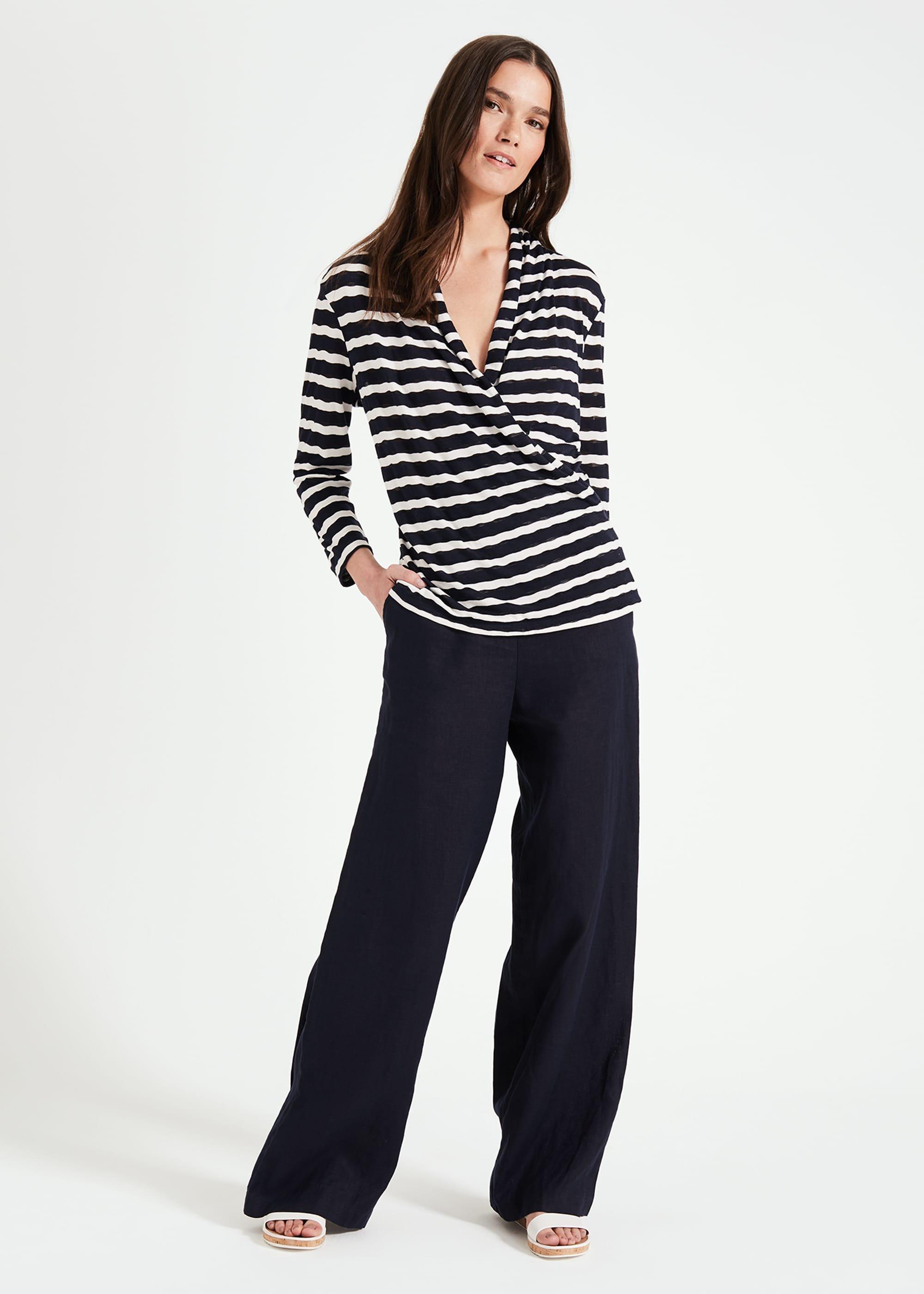 Brandy Stripe Wrap Top