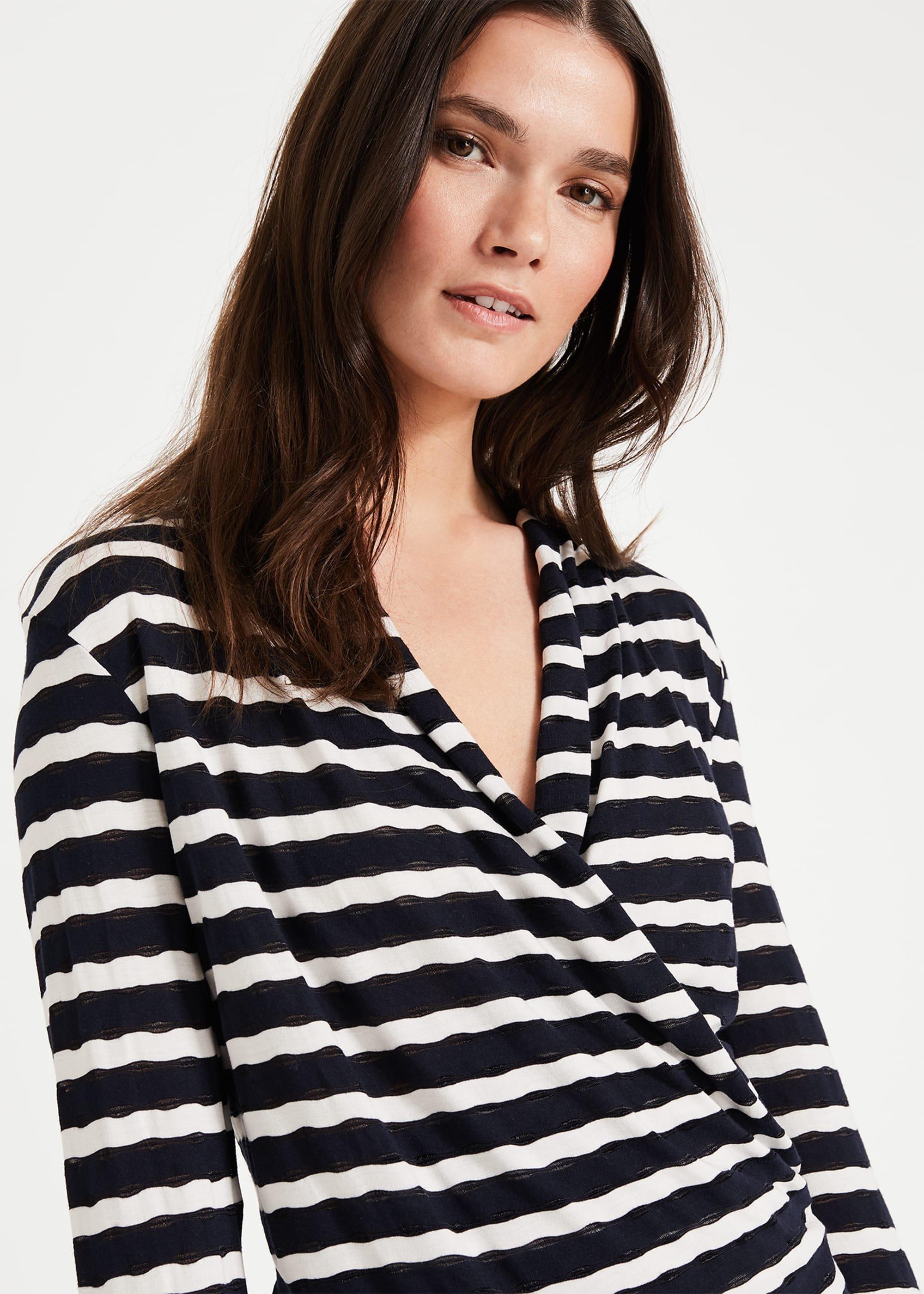Brandy Stripe Wrap Top